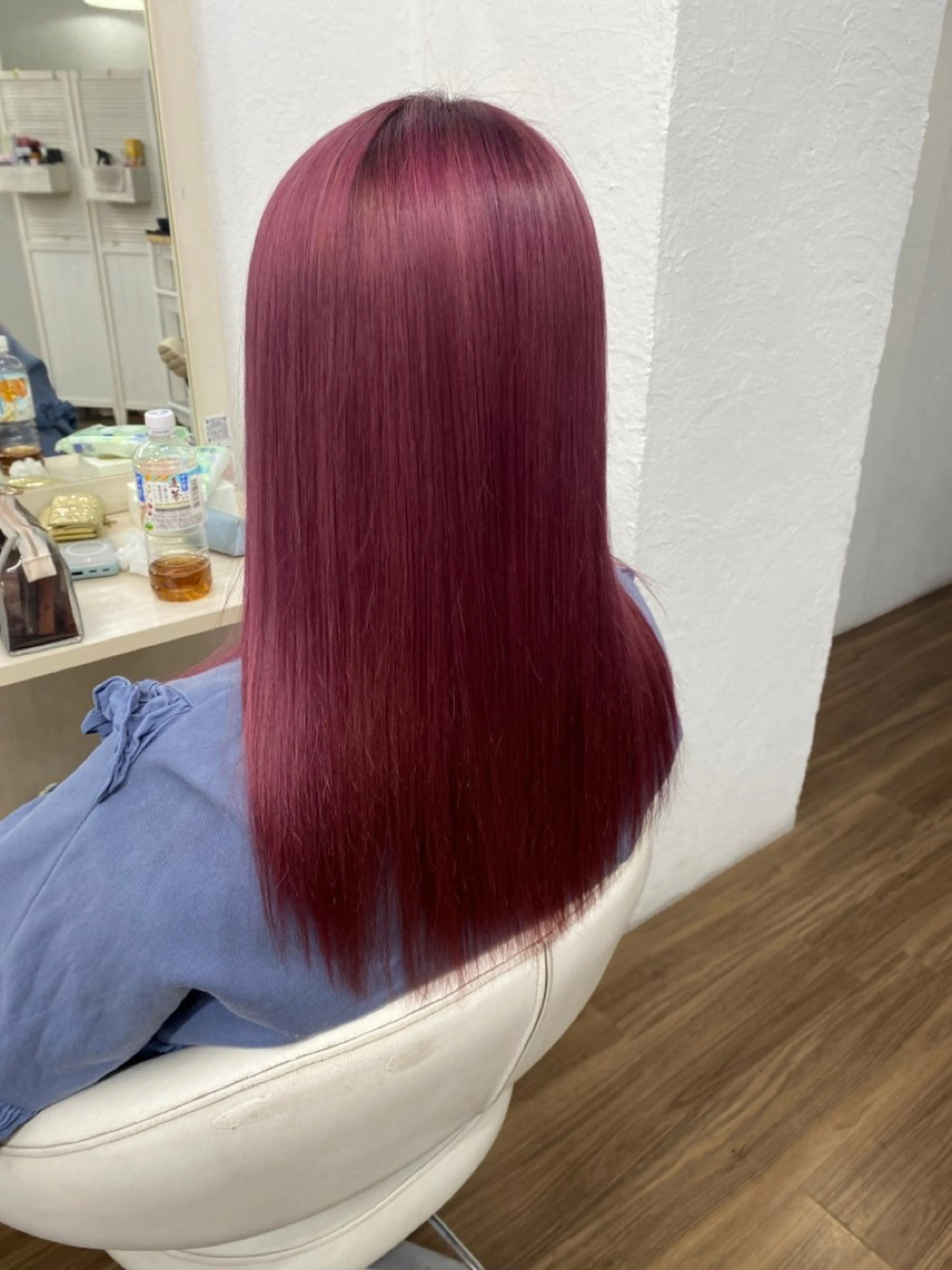 ロング カラー ピンクカラー トリートメント ヘアカラー トリートメント GLOSS 心斎橋 山上のヘアスタイル