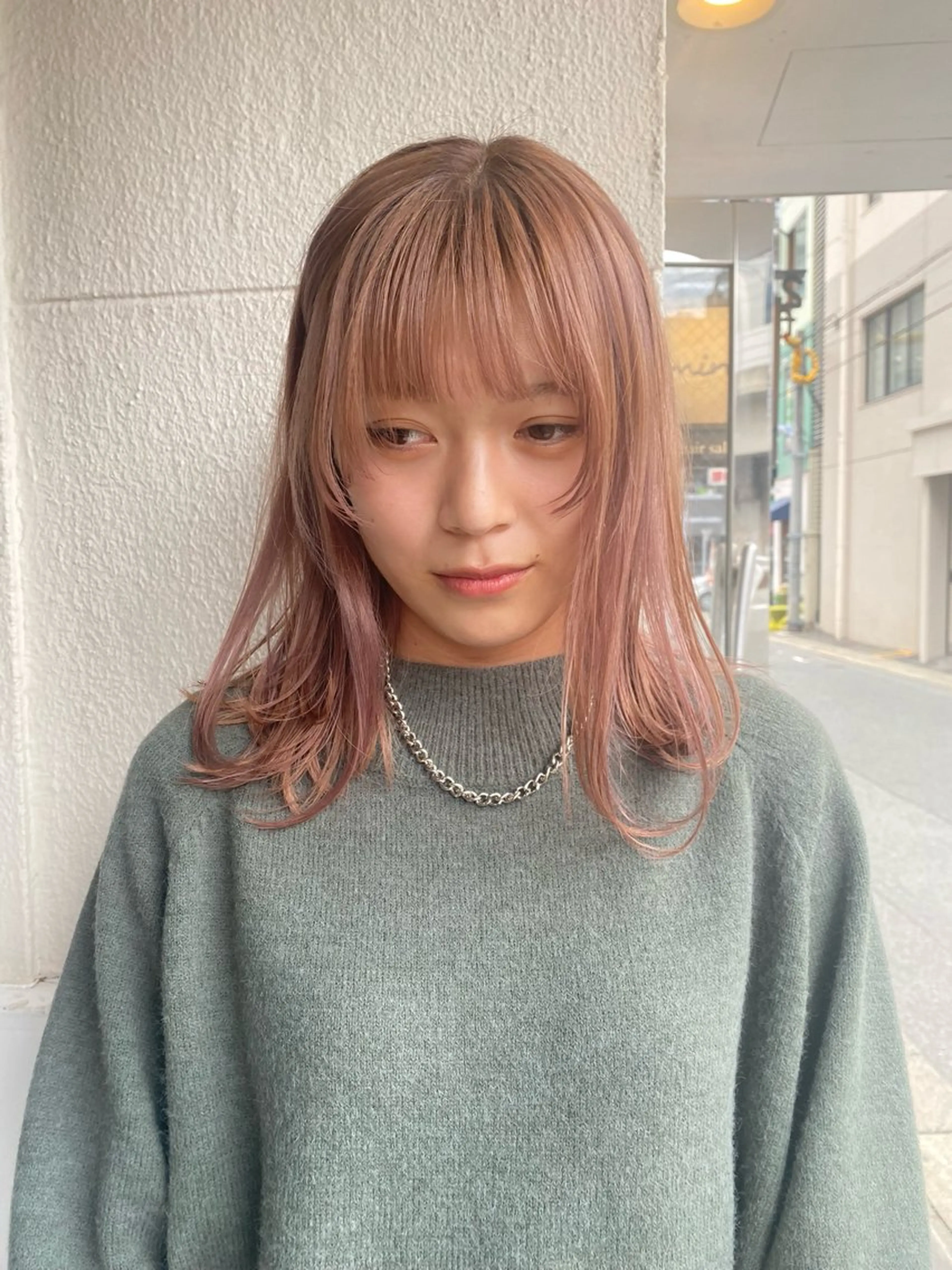 ミディアム ヘアカラー 渡邊　紗矢 /レイヤー/縮毛矯正のヘアスタイル