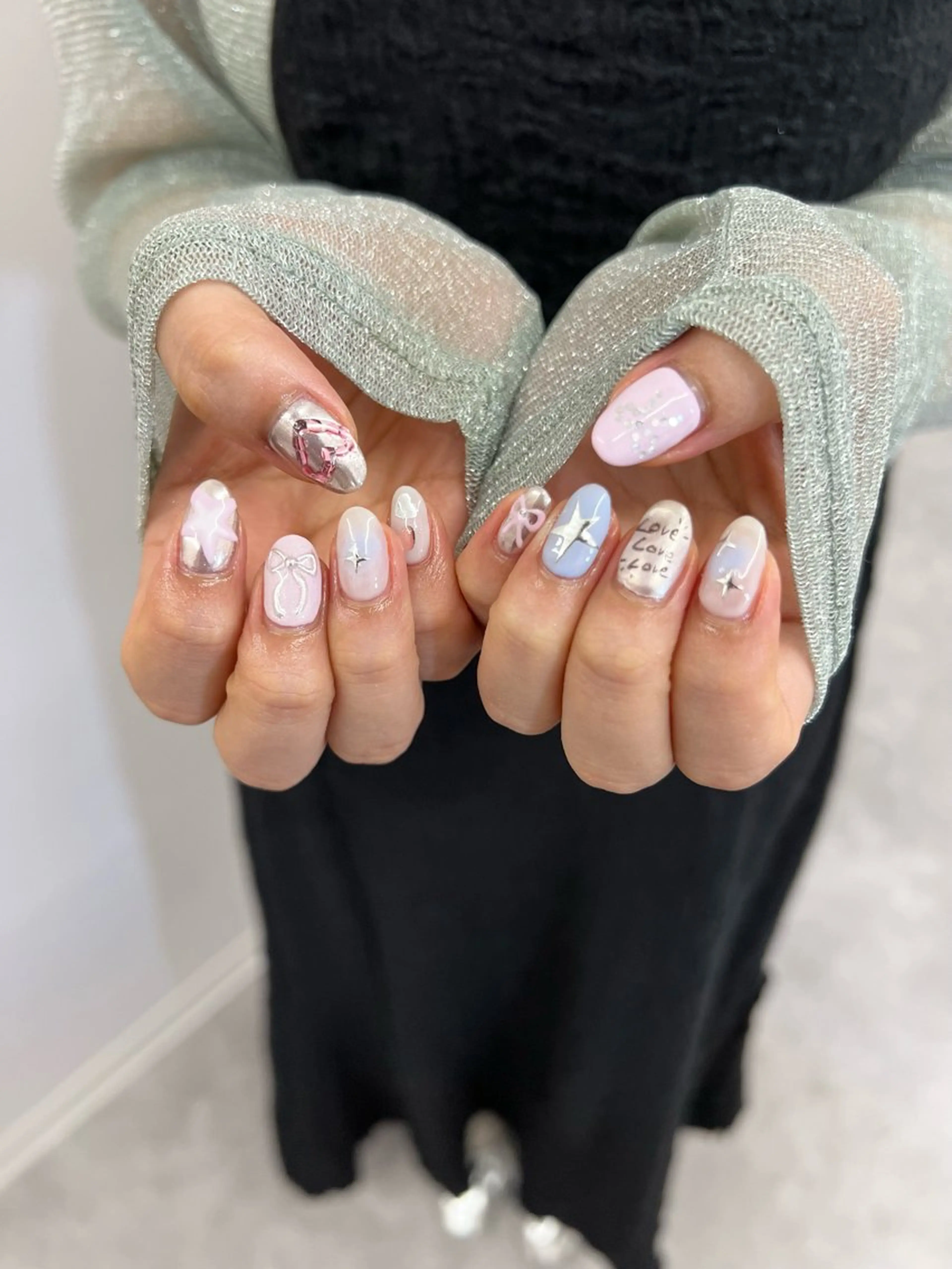 ネイル ジェルネイル ハート 韓国ネイル パラジェル パステルネイル Bana_ Nailのネイルデザイン