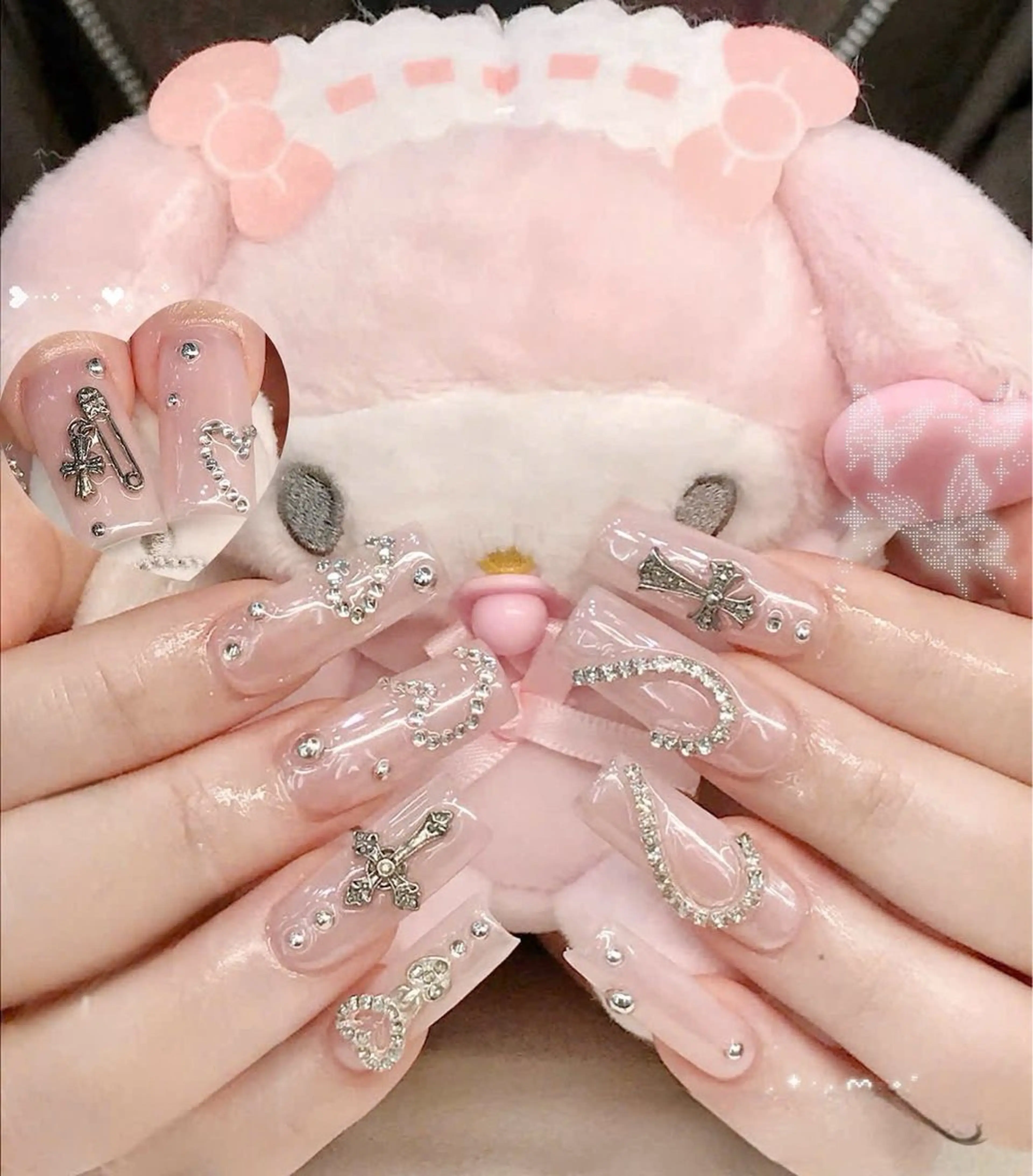 ネイル フレンチネイル キラキラネイル マグネットネイル ミラーネイル ニュアンスネイル ハンドネイル Lina所属・MeiMei Nail モデル募集のネイルデザイン