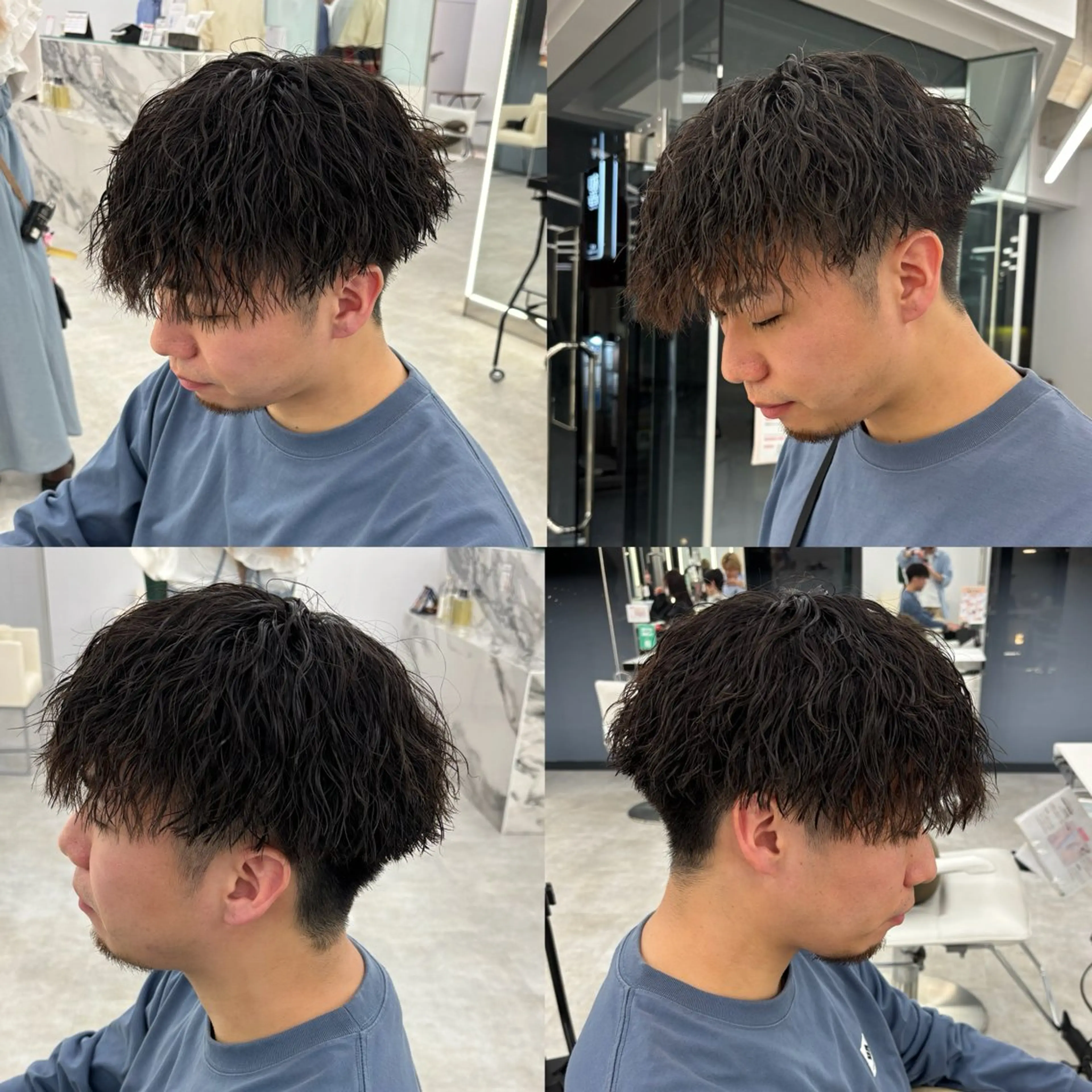 ミディアム カラー パーマ メンズ カット パーマ トリートメント 森龍馬 メンズ専門美容師のヘアスタイル