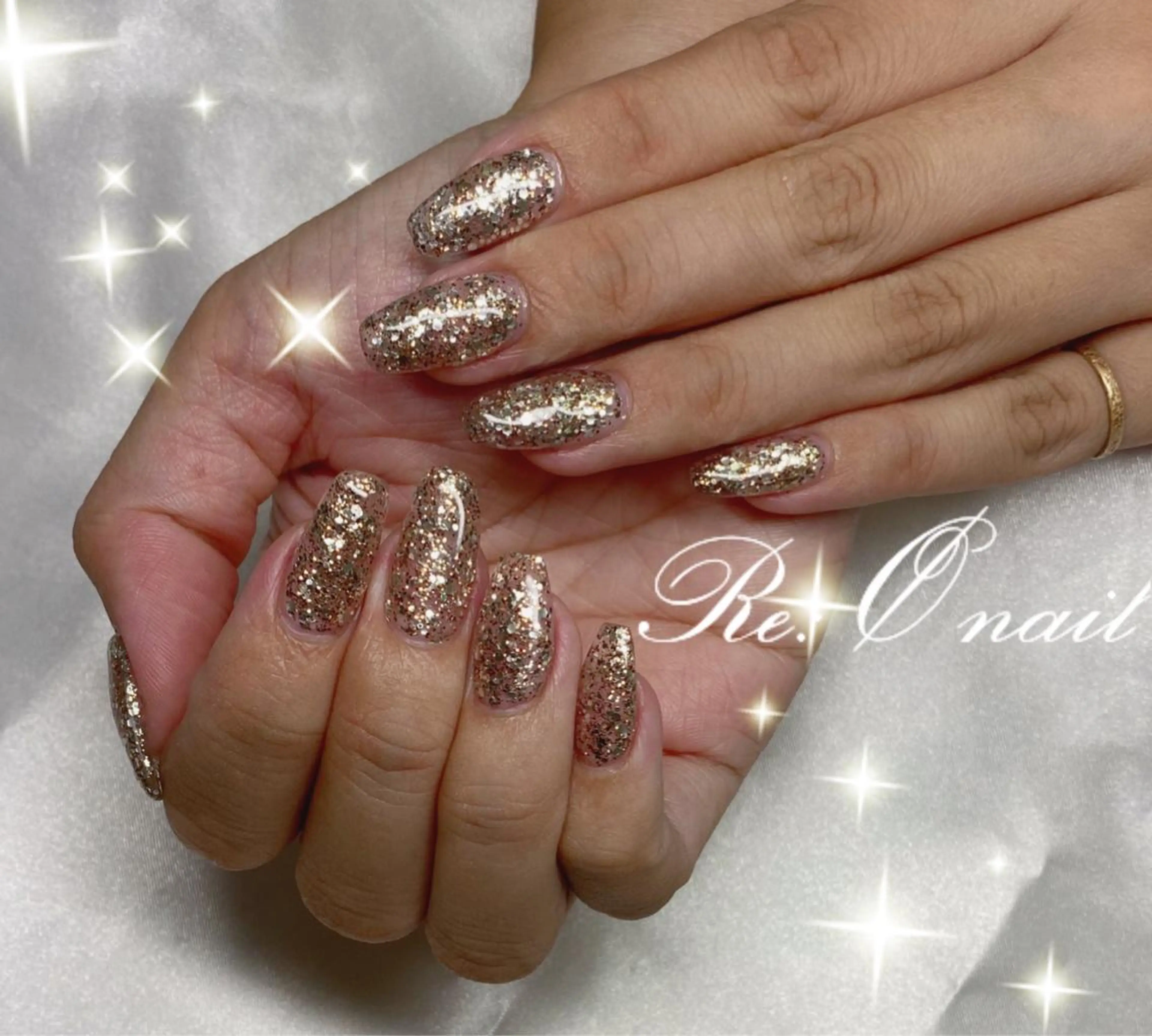 ネイル ブラウン ラメ(グリッター) ハンドネイル Re:Ø nail 🩵TSUJIのネイルデザイン