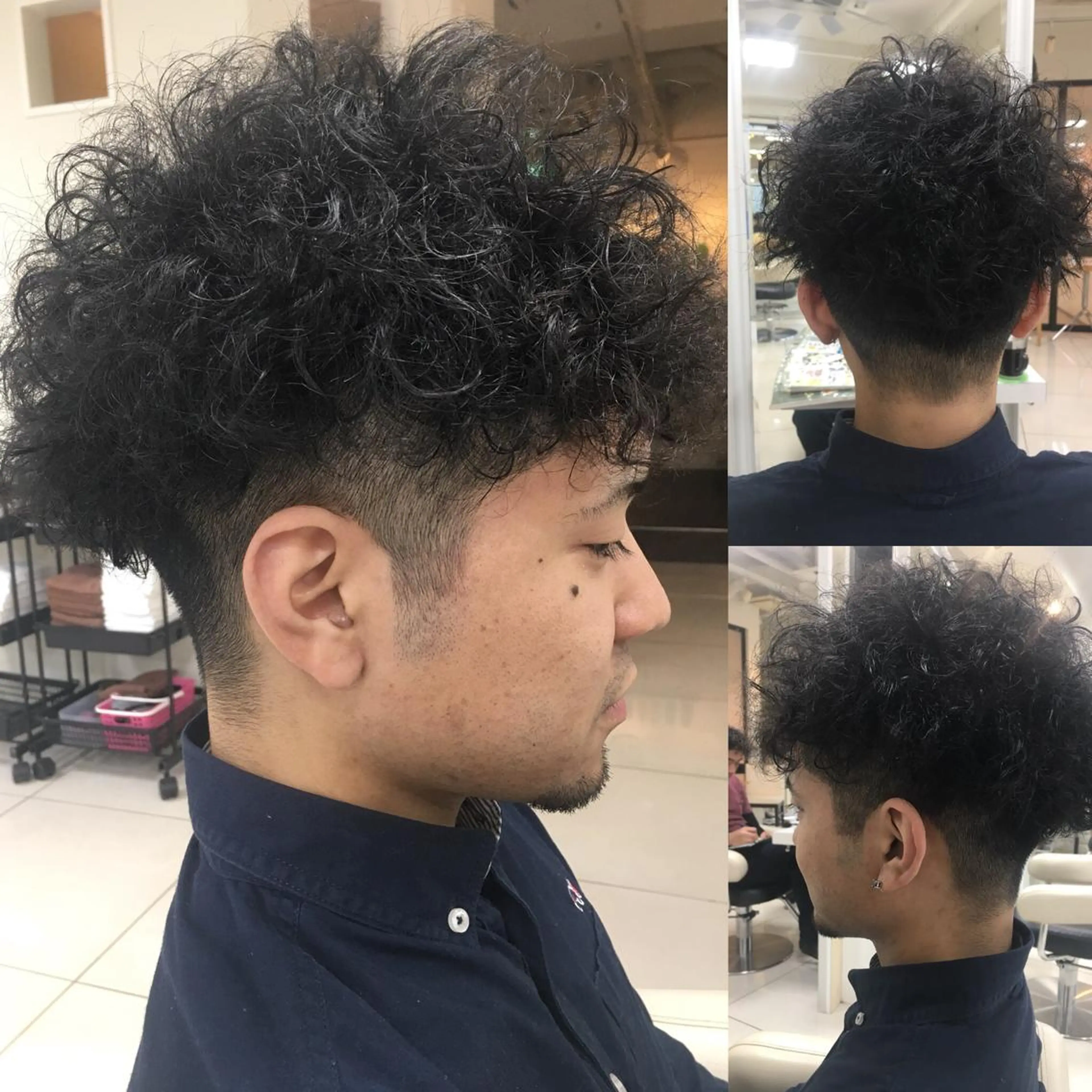 ショート パーマ メンズ メンズパーマ メンズツイストパーマ 刈り上げ ツイストパーマ K kasumiのヘアスタイル