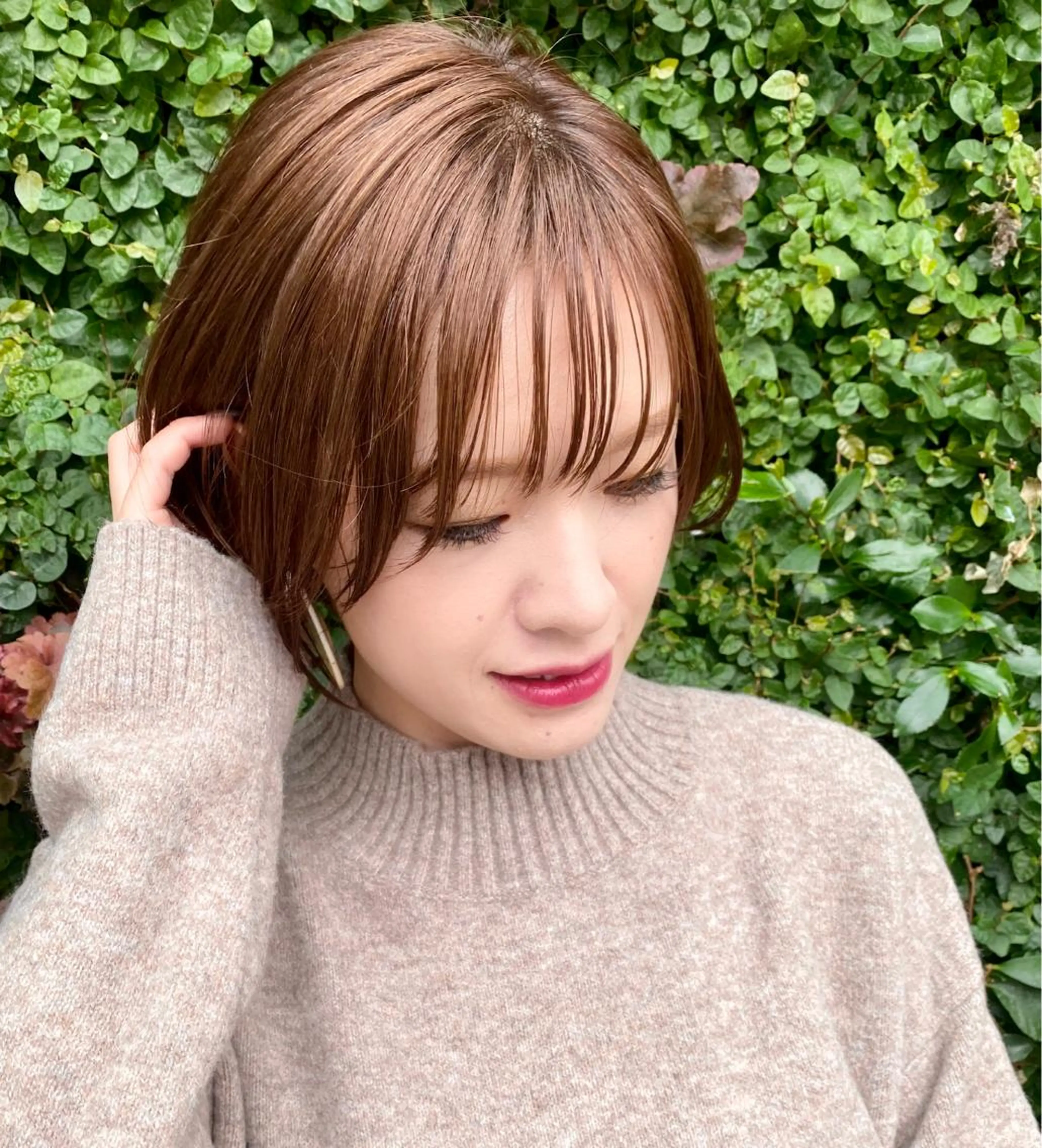 ショート カラー ブラウンカラー ココアブラウン カット ヘアカラー トリートメント 山崎 雄太のヘアスタイル
