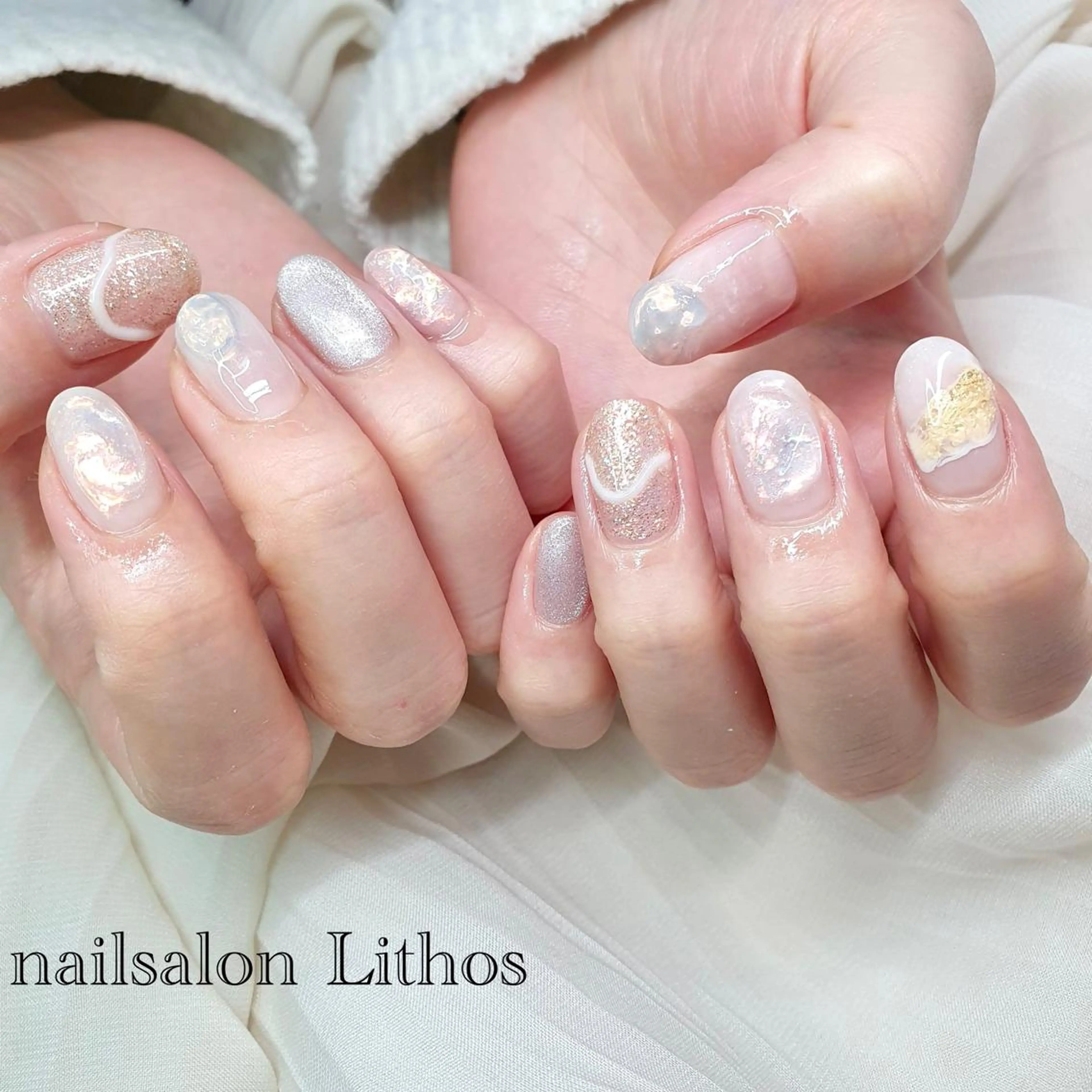 ネイル ニュアンスネイル ハンドネイル nailsalon Lithos所属・nailsalon Recontreのネイルデザイン