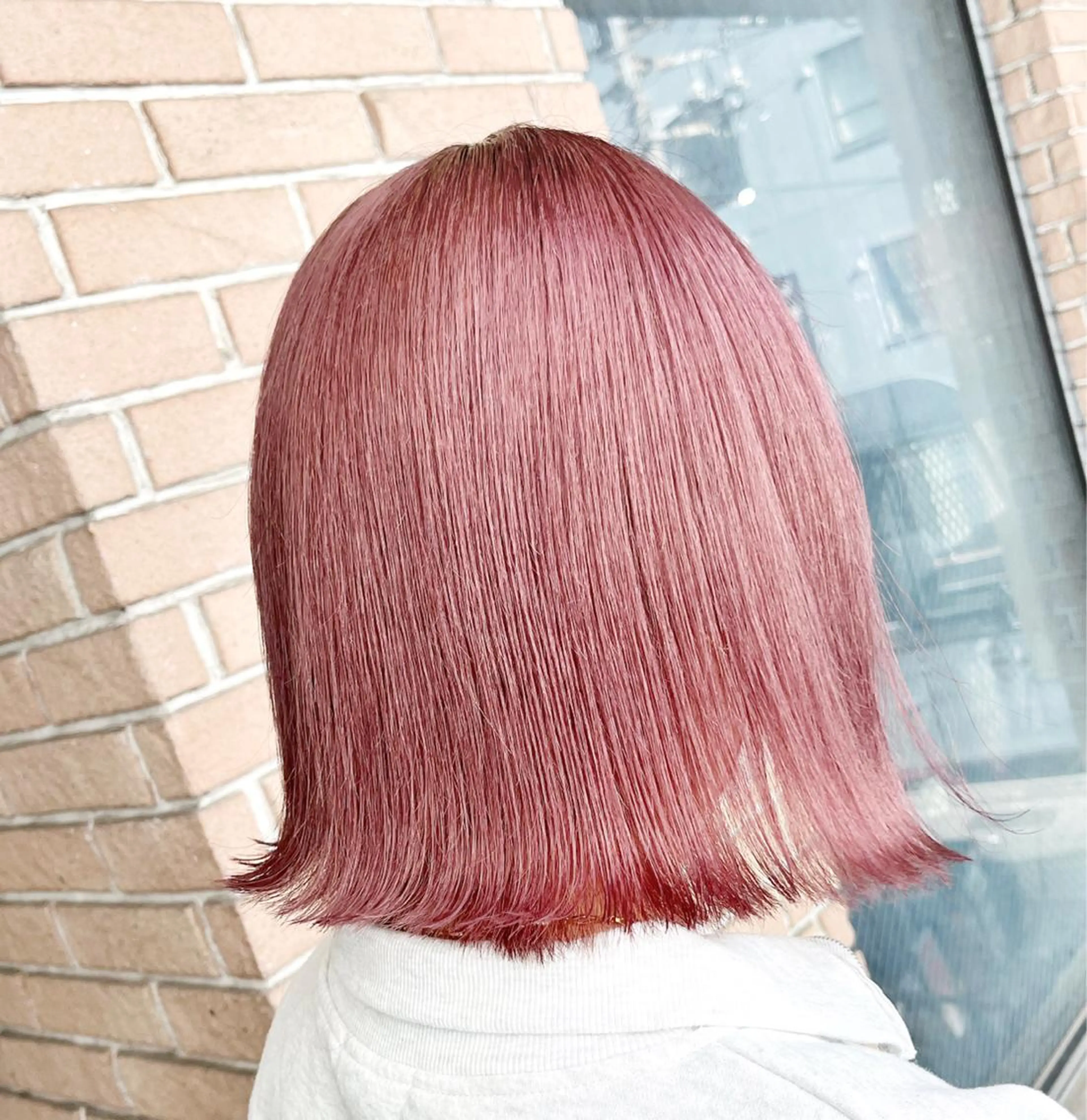 ミディアム カラー ヘアアレンジ ブリーチ ヘアカラー ピンクカラー🩷 ヘアセットＮＯ.1のヘアスタイル