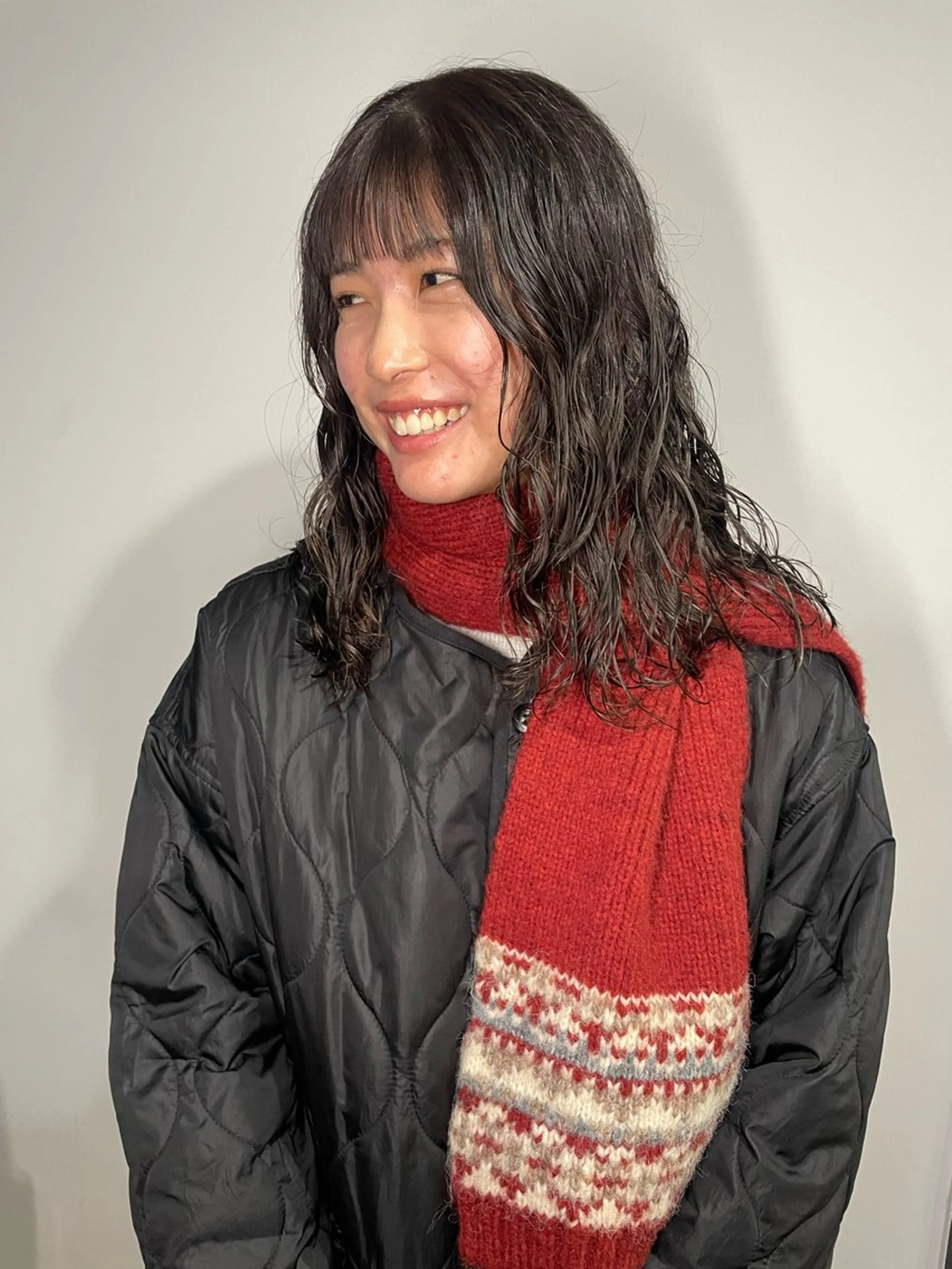 ミディアム パーマ ミディアムパーマ パーマ カットモデル/ ハイトーン/ゆうあのヘアスタイル