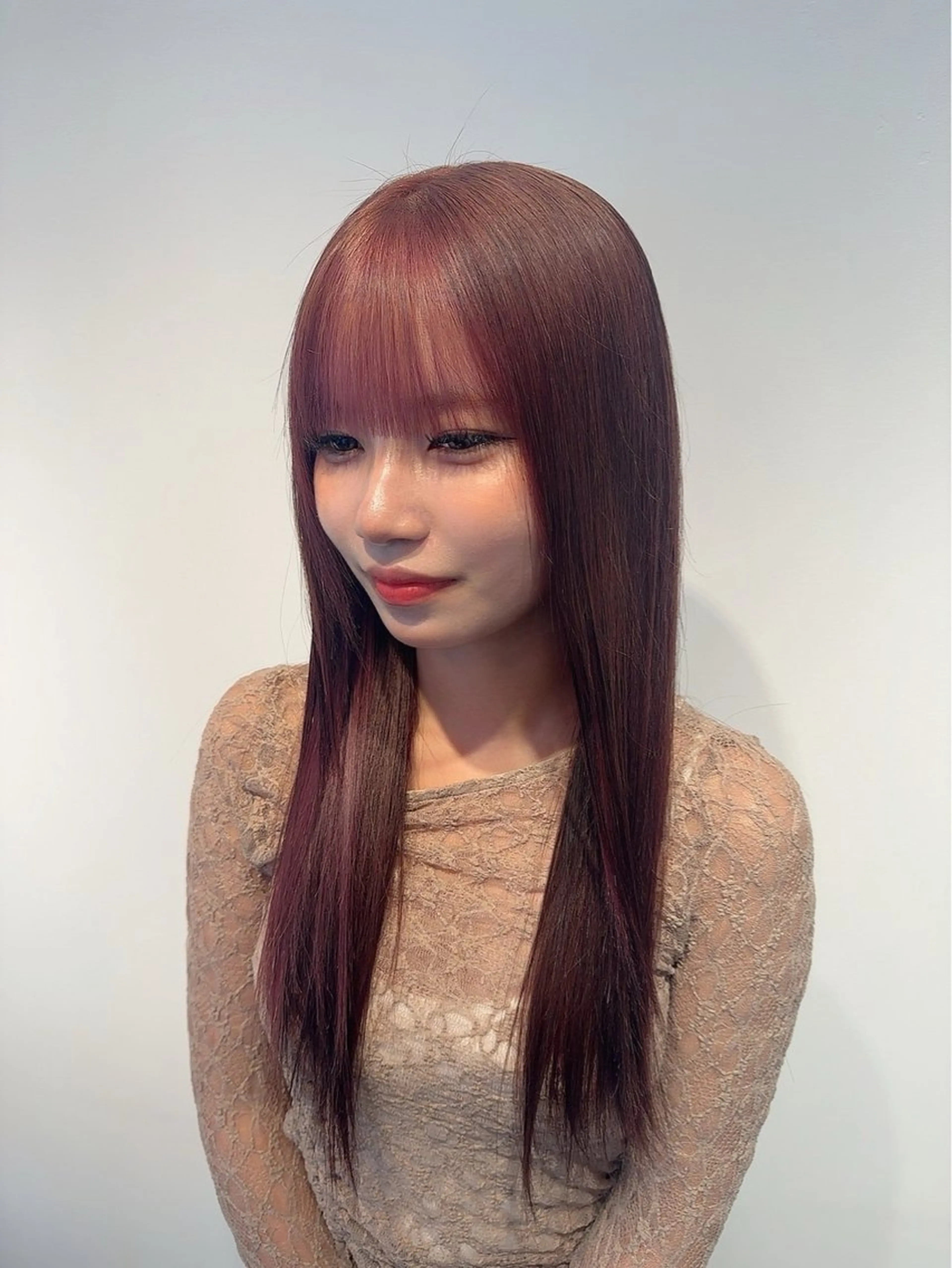 ロング カラー ミストバング ブリーチ  フェイスフレーミング ヘアカラー 🦄ブリーチ💜エク ステ💜MIU🦄のヘアスタイル