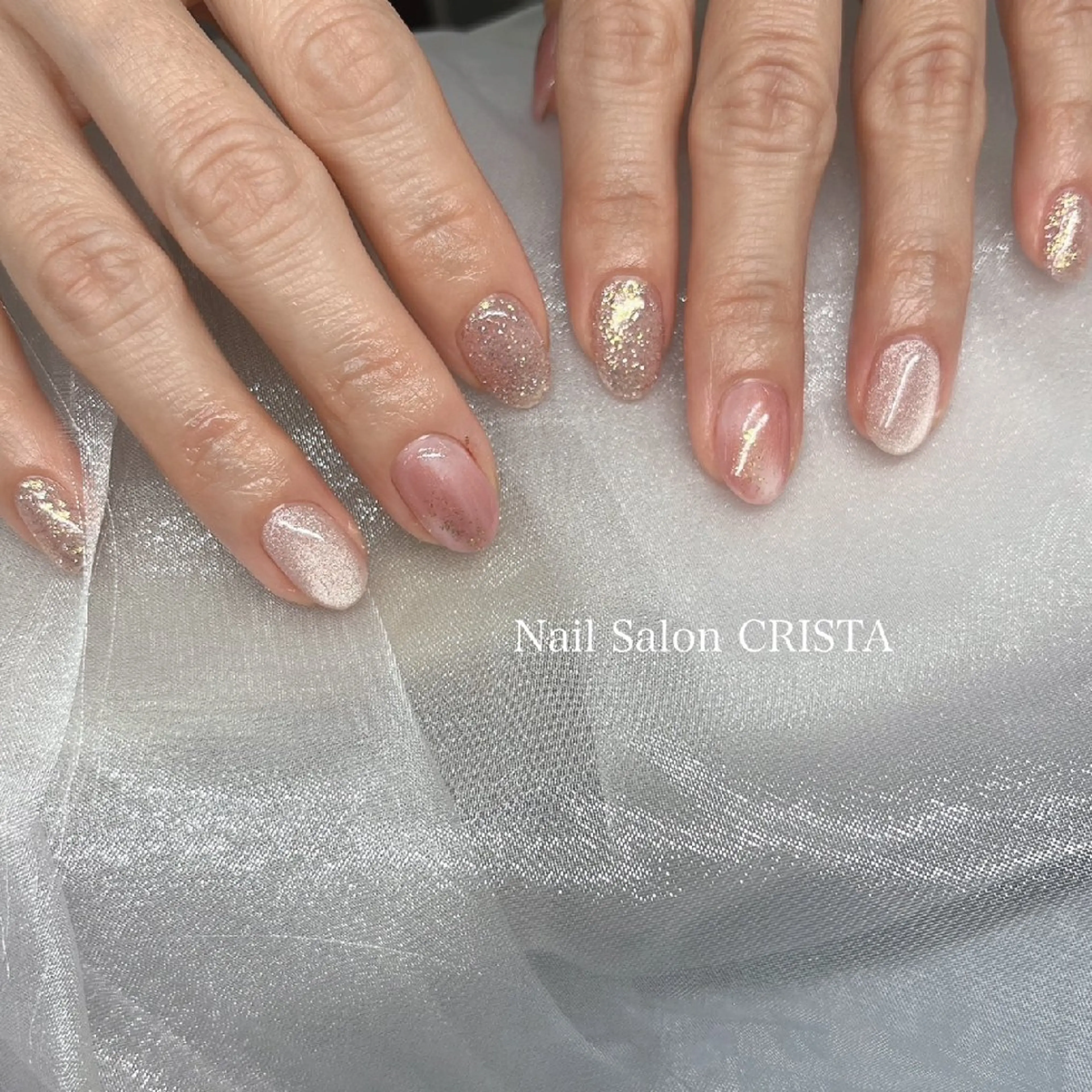 ネイル ニュアンスネイル ピンク ハンドネイル NaiI Salon CRISTAのネイルデザイン