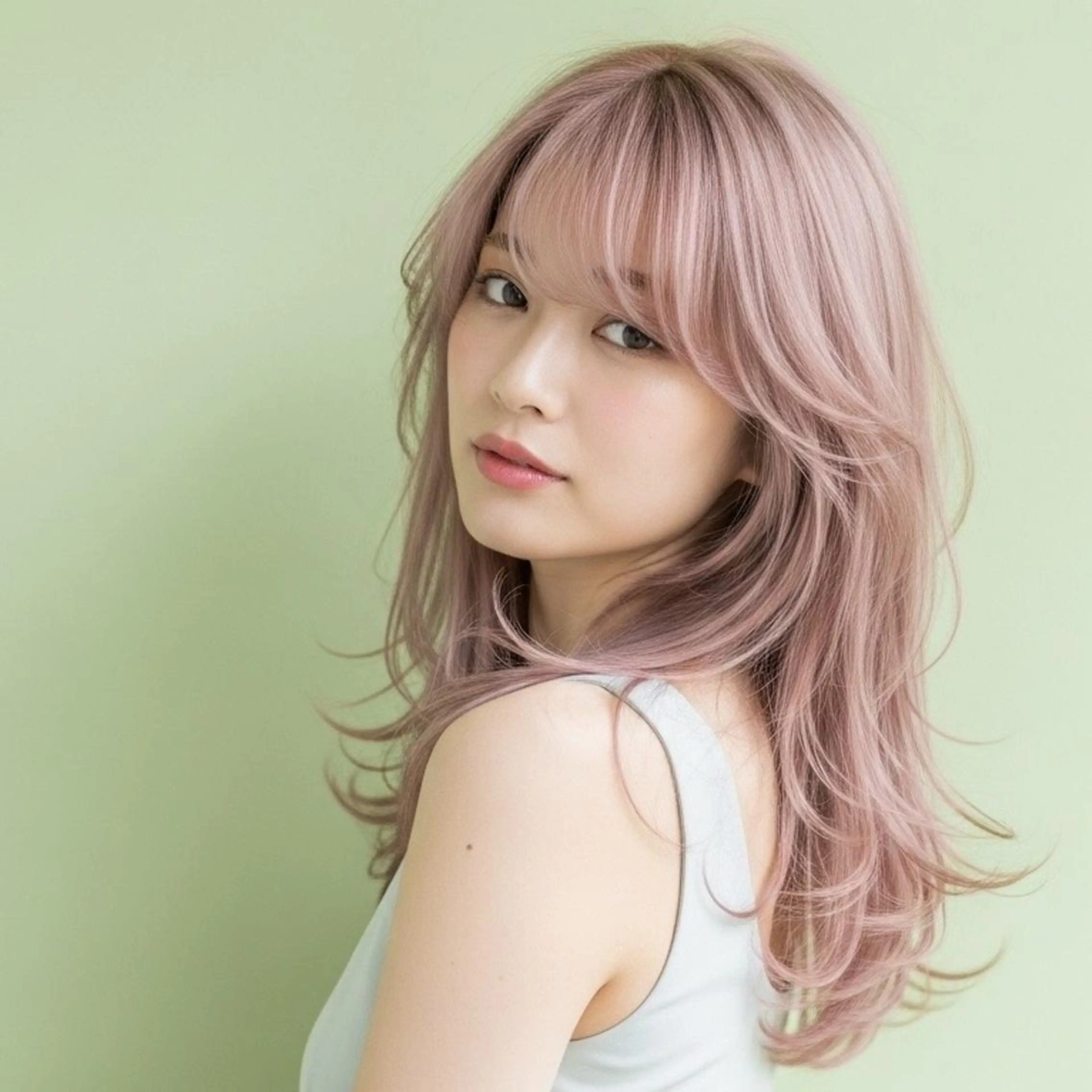 カラー ロング ロングレイヤー ベージュカラー ブロンド 透明感カラー ミルクティーベージュ カット ヘアカラー トリートメント Halo/長居美容室 ショート/ROKIのヘアスタイル