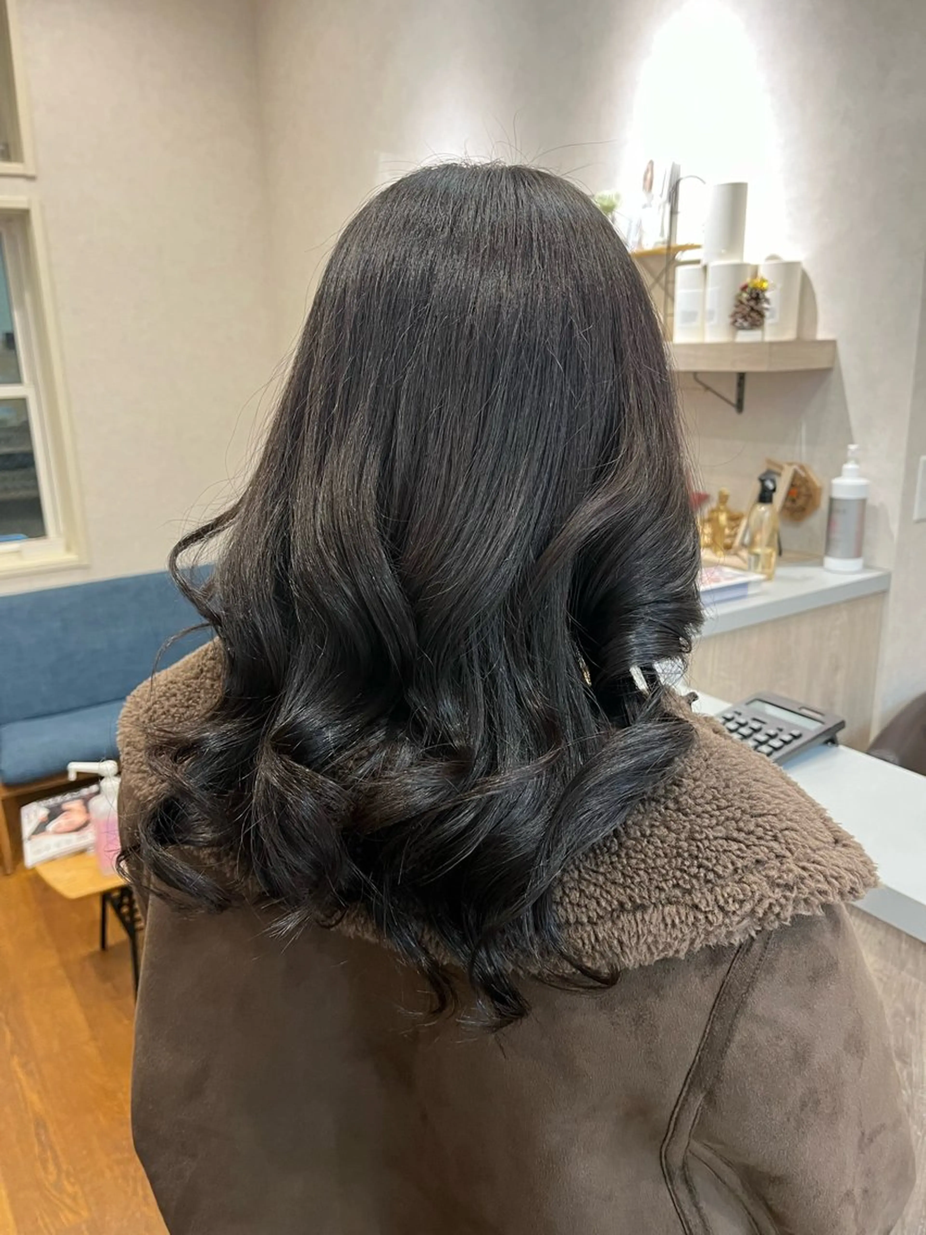 ミディアム カラー ダークグレー ダークグレージュ グレージュ ヘアカラー 無料カットモデル募集 もえのヘアスタイル