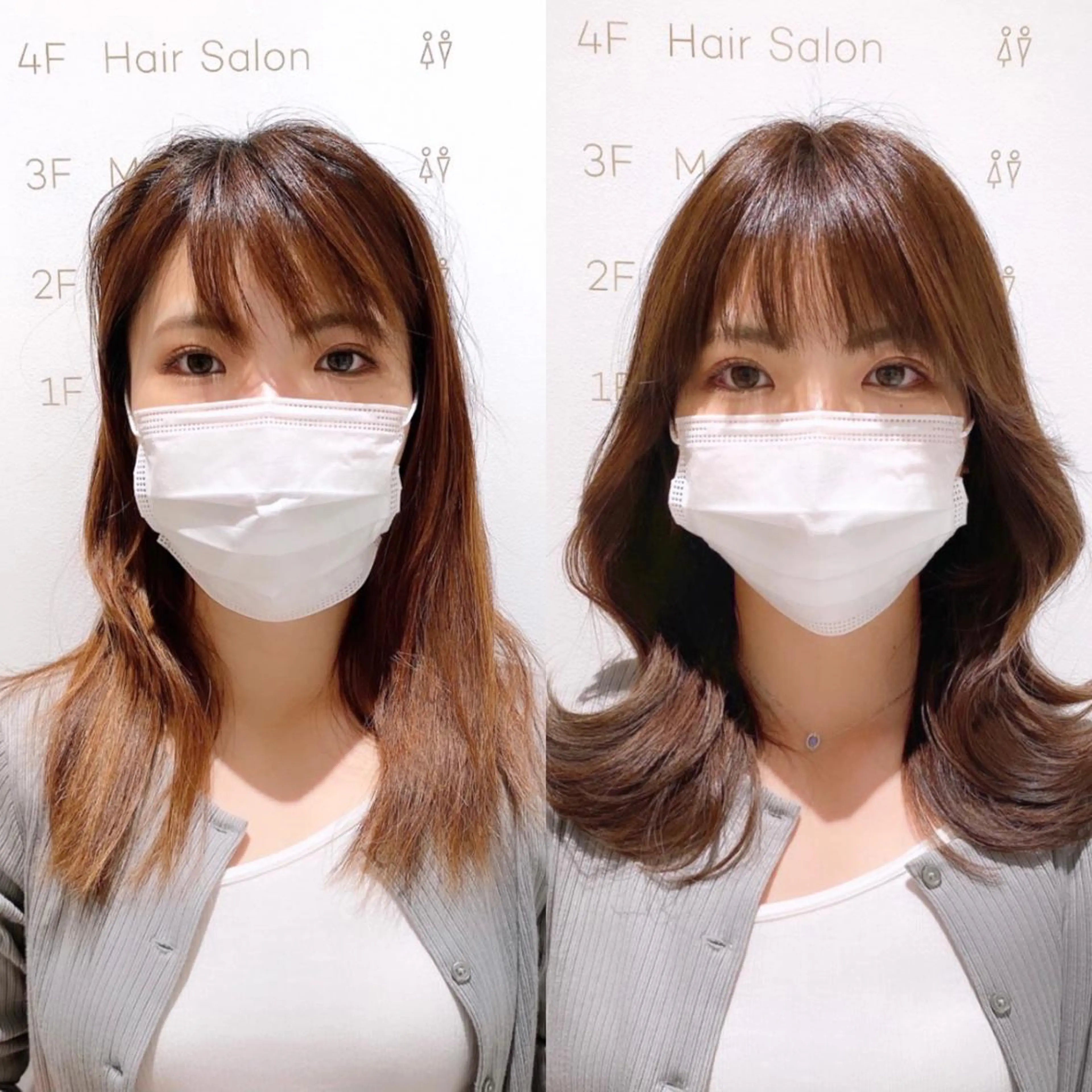 セミロング カット ヘアカラー 縮毛矯正 韓国くびれレイヤー 🇰🇷はづきのヘアスタイル