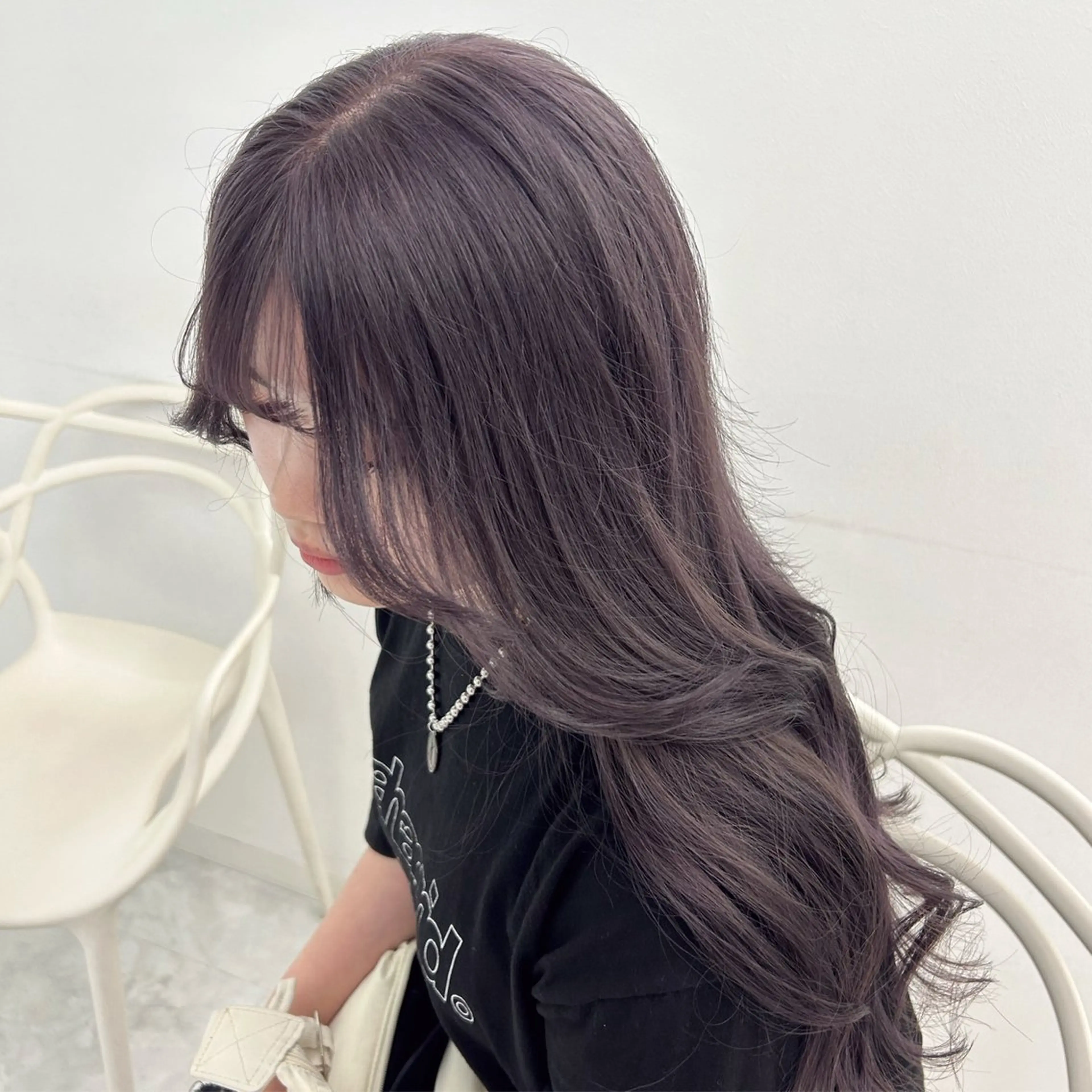 ロング ヘアカラー トリートメント 淡色ラベンダー♡ ニーナ🎀🦙のヘアスタイル