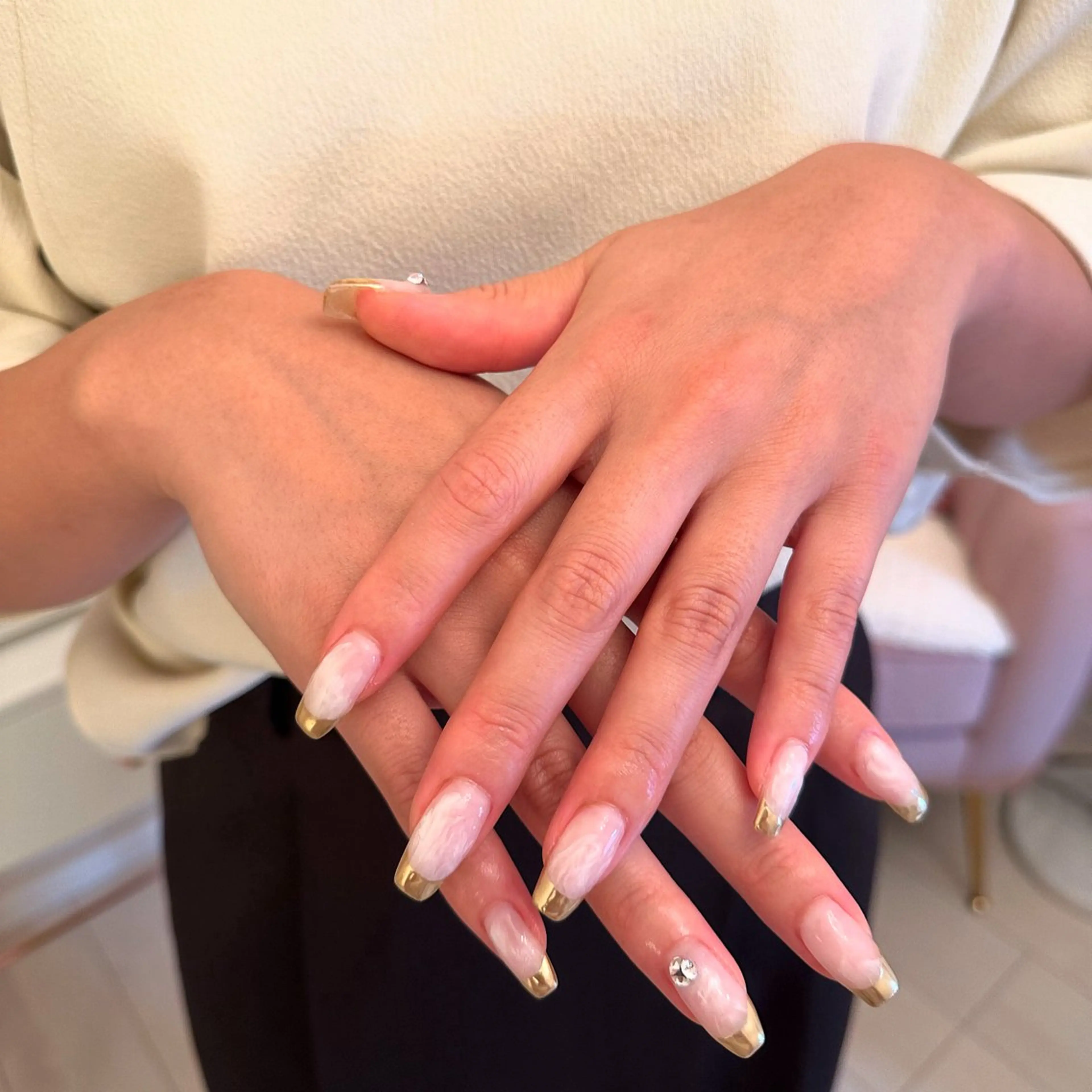 ネイル フレンチネイル ミラーネイル ニュアンスネイル nail salon coco.のネイルデザイン