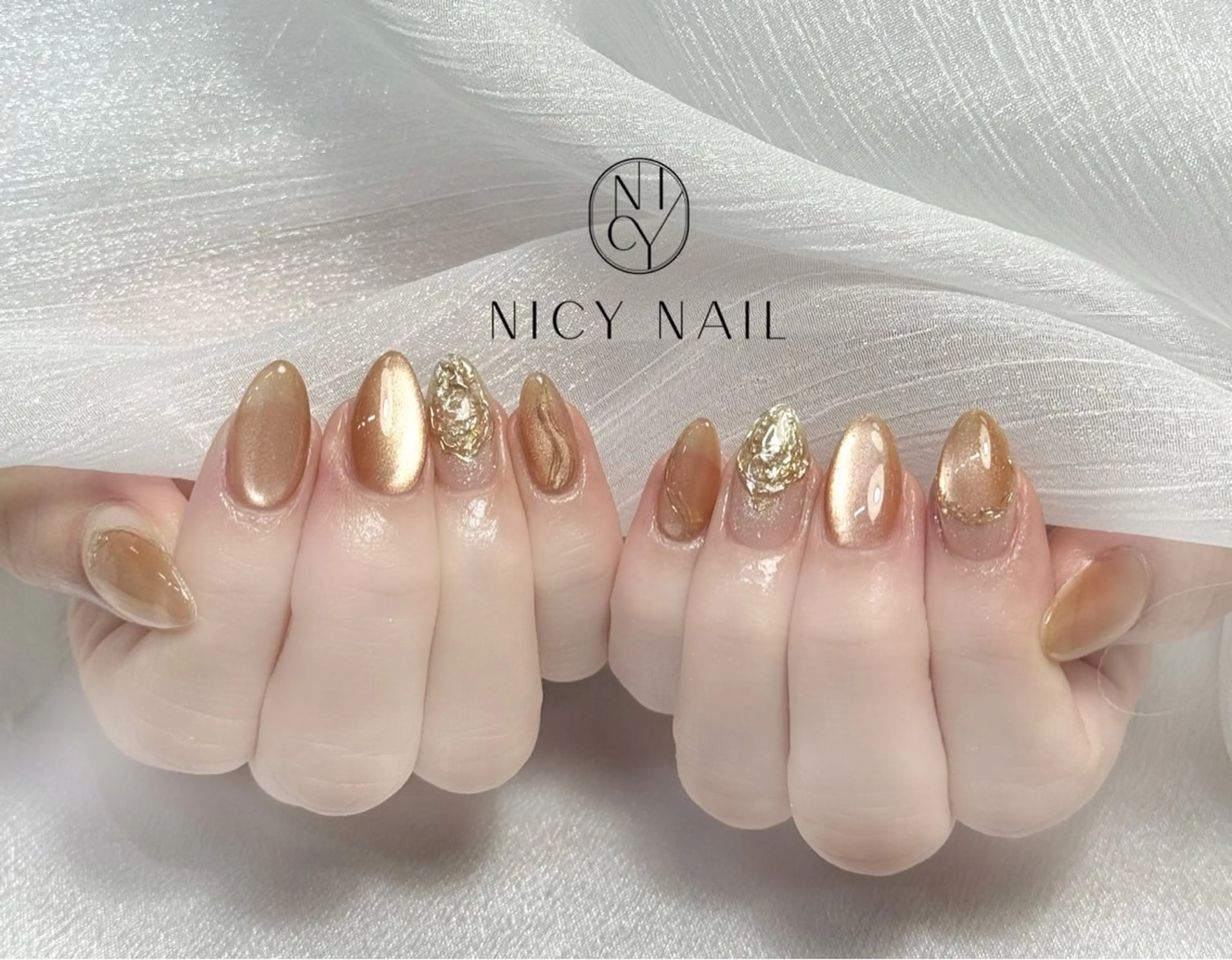 ネイル アートネイル オーロラネイル ブルー チークネイル フットネイル ハンドネイル NICY NAIL所属・Yurin_NICY 池袋のネイルデザイン