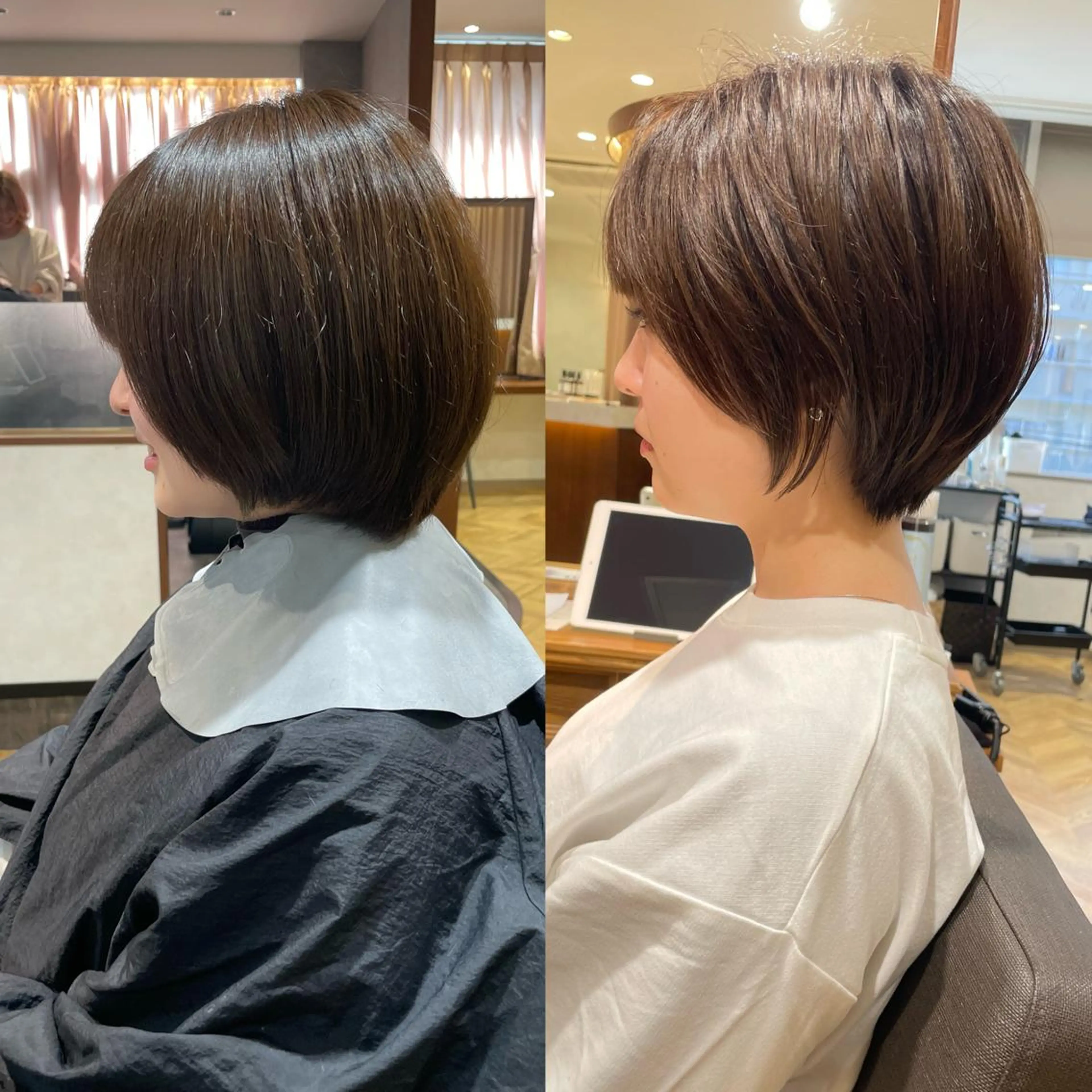 ショート ショートボブ ボブ 顔周りカット ショートヘア 小顔カット カット ヘアカラー トリートメント 💛美髪ハイトーン LEON🩶のヘアスタイル