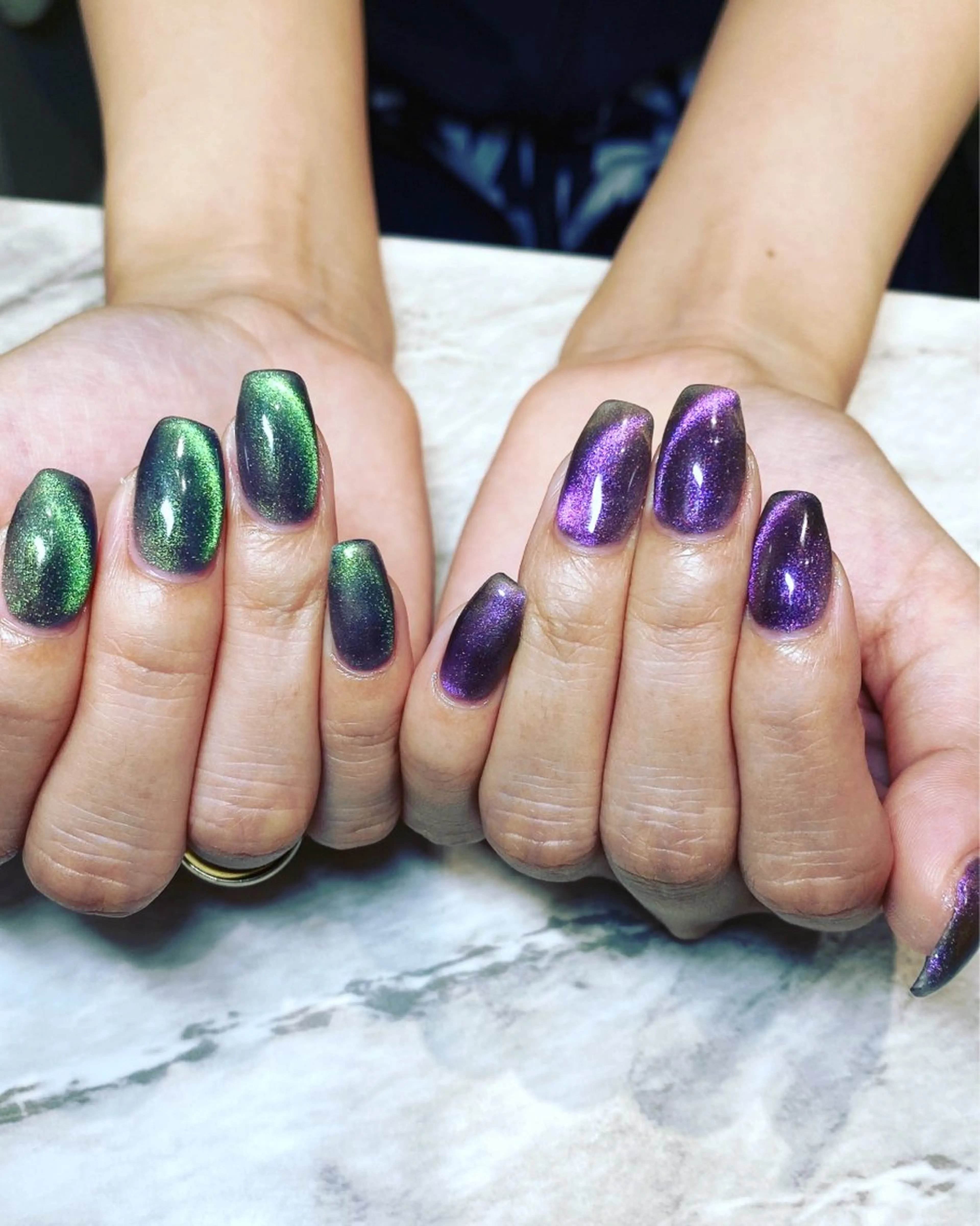 ネイル マグネットネイル ワンカラーネイル ハンドネイル フットネイル ハンドケア nail salon  AlgeTy所属・✴︎:.｡. MAKI.｡.:✴︎のネイルデザイン