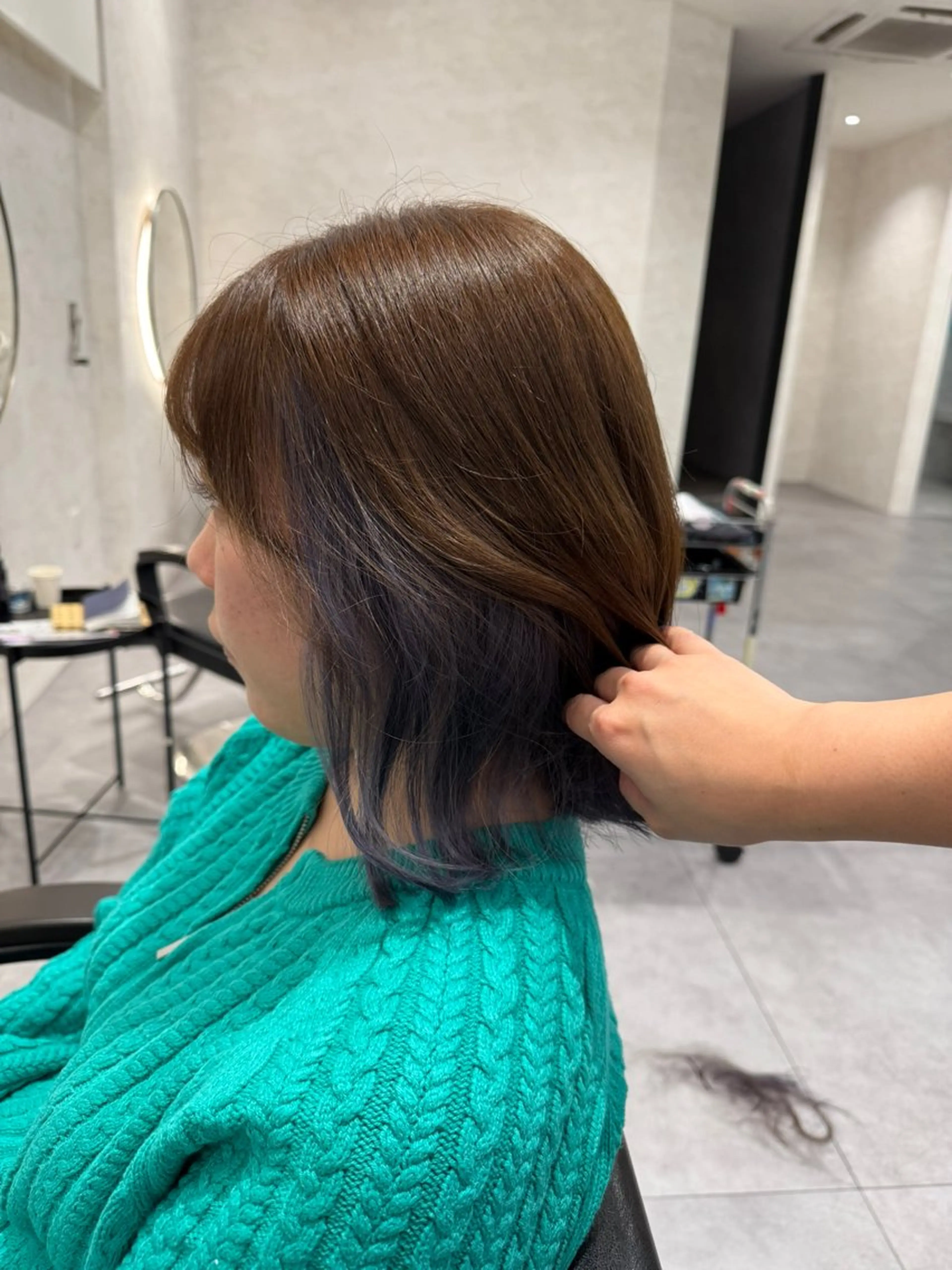 ミディアム ヘアカラー 柴田樹/大人可愛い 艶髪カラー/髪質改善のヘアスタイル