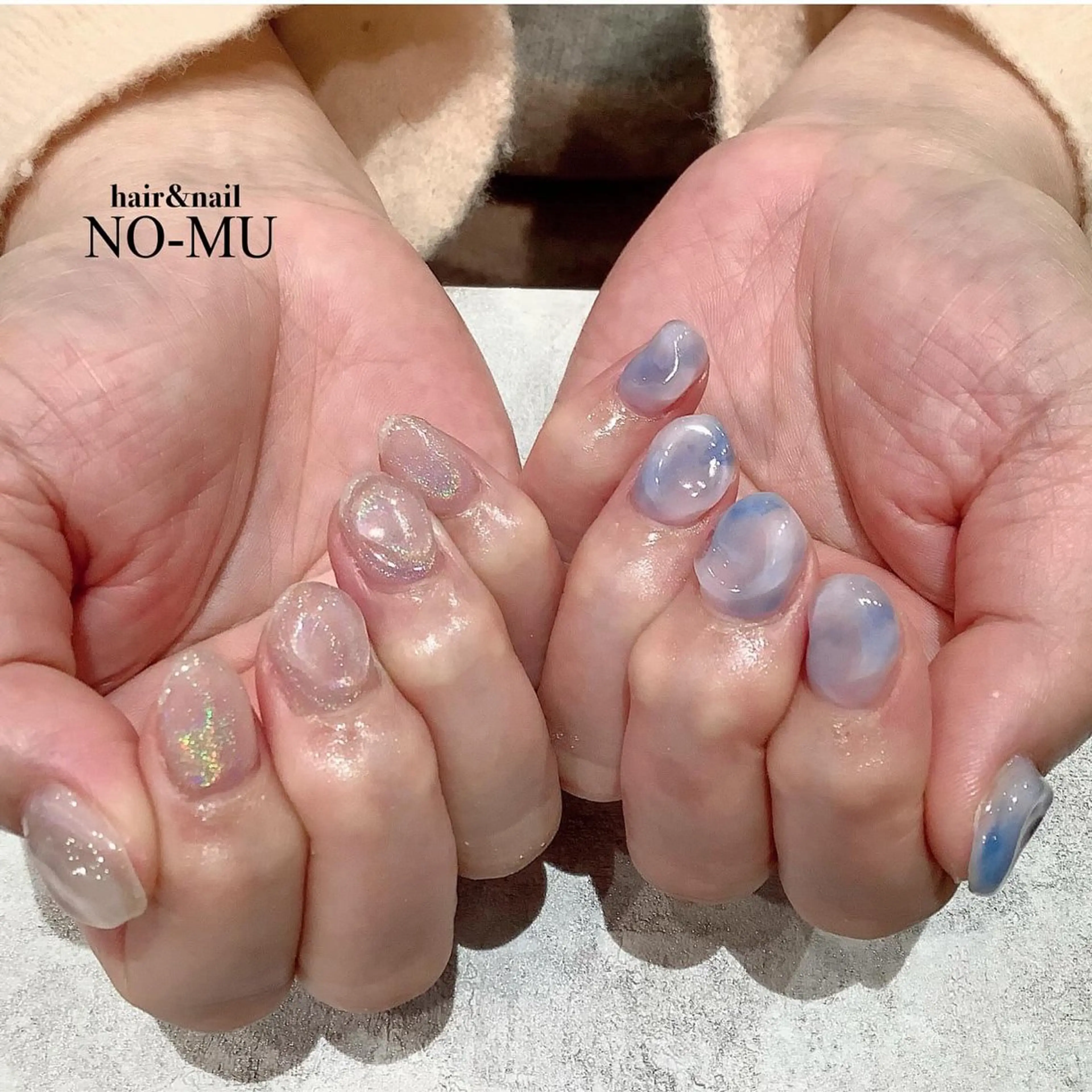 ネイル 氷ネイル・うるうるネイル ハンドネイル hair&nail NO-MU所属・hair&nail NO-MUのネイルデザイン