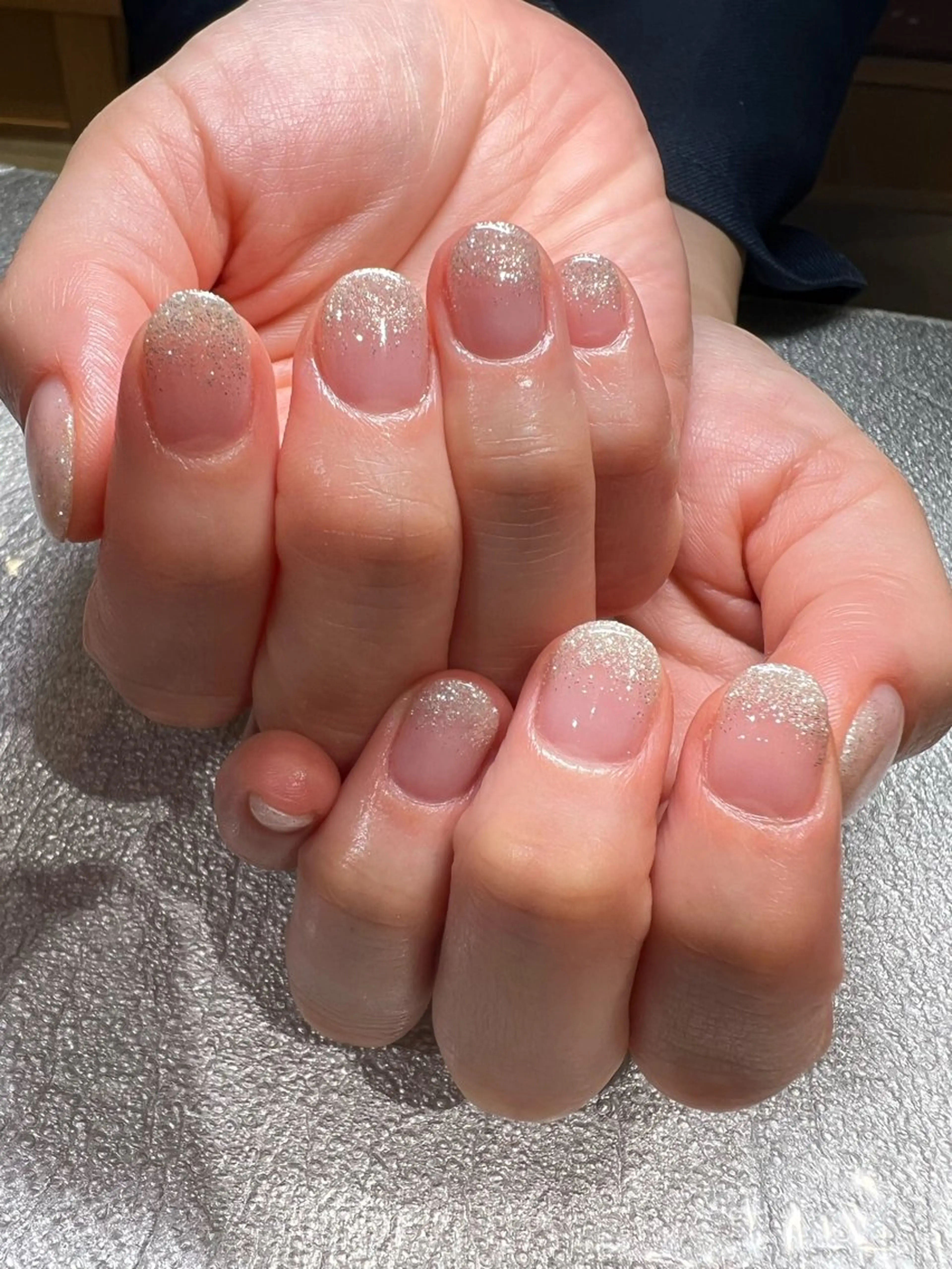 ネイル ラメ(グリッター) ラメグラデーション ホワイト Total Beauty Salon CURE 津田沼店所属・イエティ .のネイルデザイン