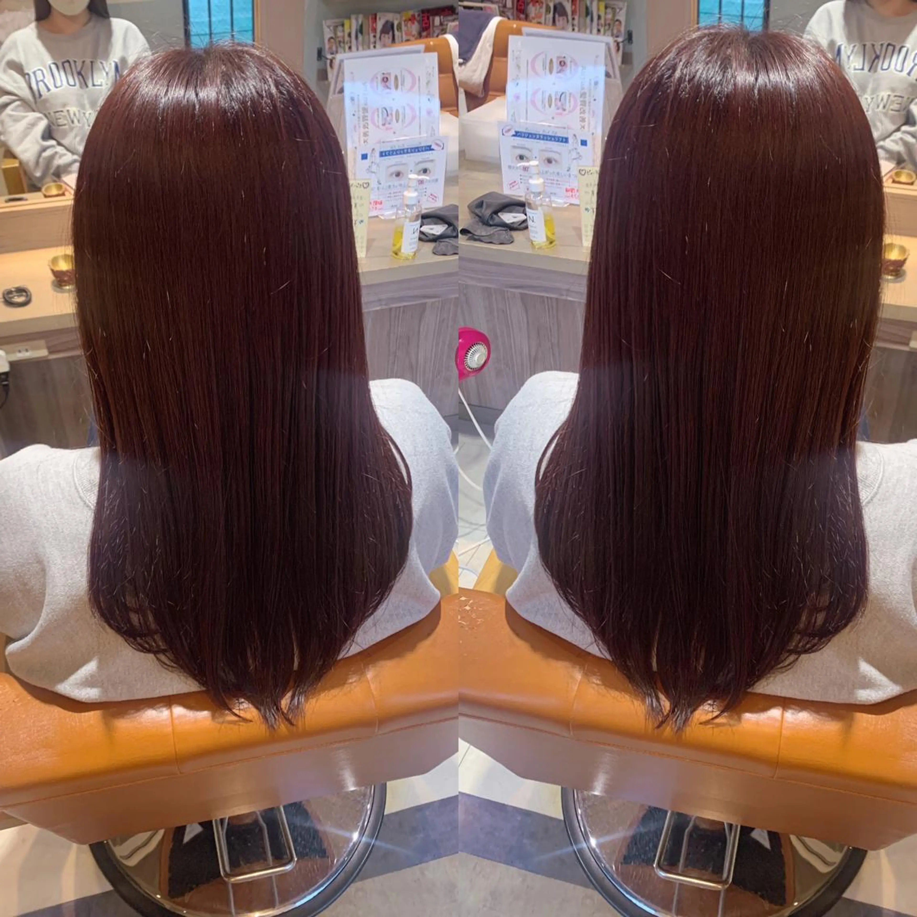 ロング カラー ブラウンカラー レッドカラー レッドブラウン 韓国🇰🇷 ✂︎hair 内田愛のヘアスタイル