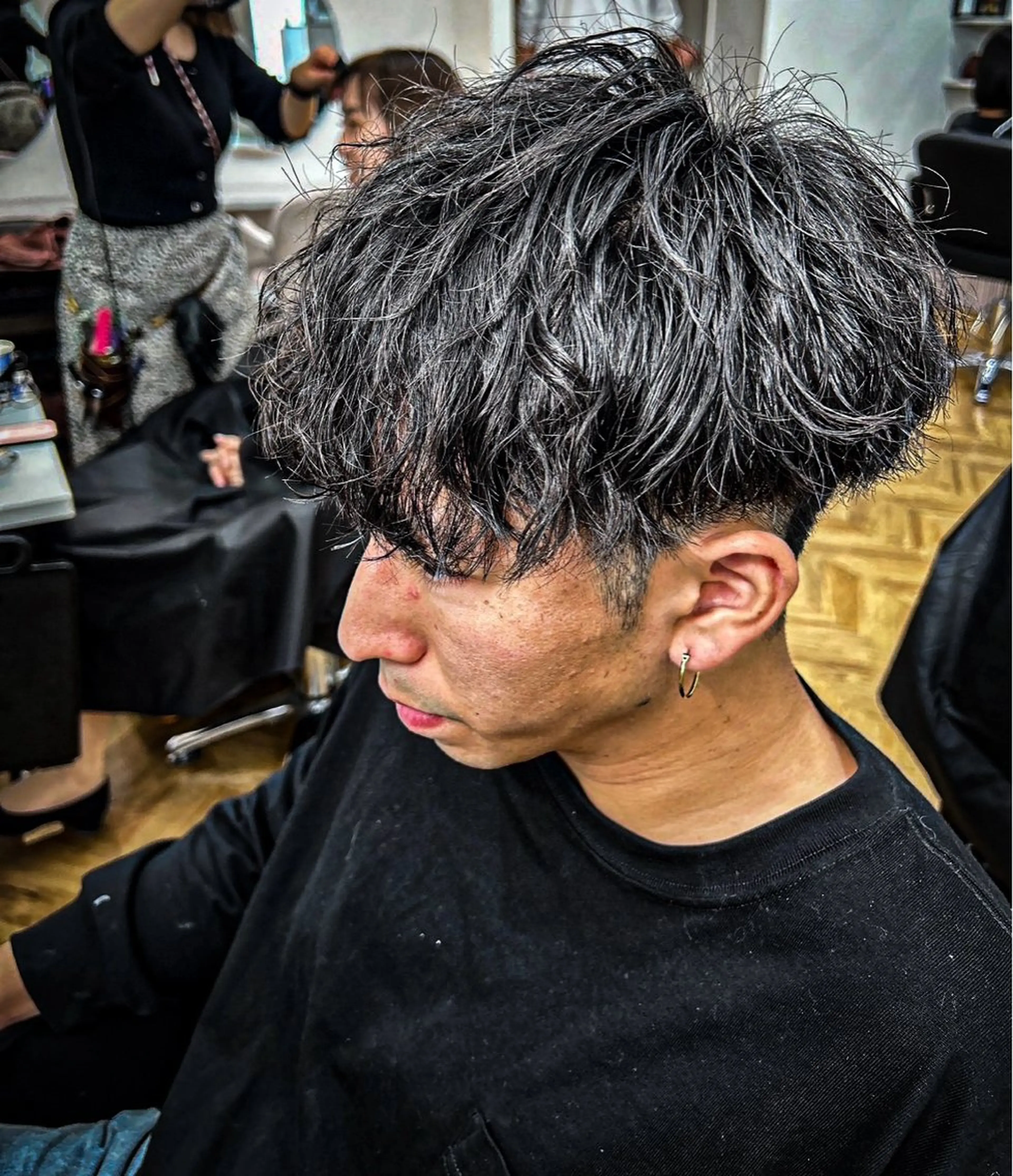 ショート パーマ メンズ ブリーチ毛もかけれる 縮毛矯正🍎カイトのヘアスタイル