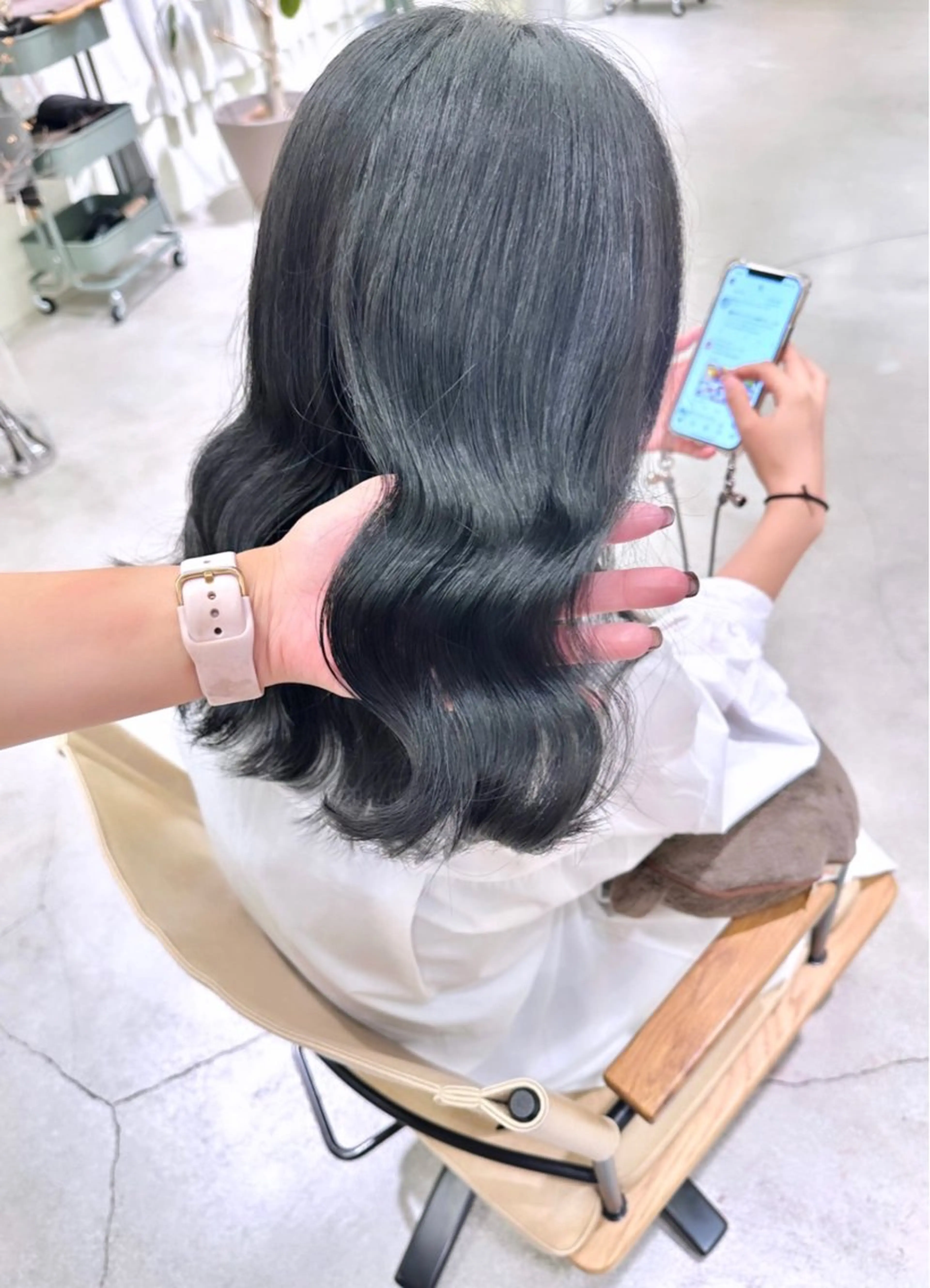 カラー ブリーチ ケアブリーチ 透明感カラー ダブルカラー イヤリングカラー ulu名古屋栄所属・落合しほ/韓国ヘア/ 髪質改善/縮毛矯正のヘアスタイル