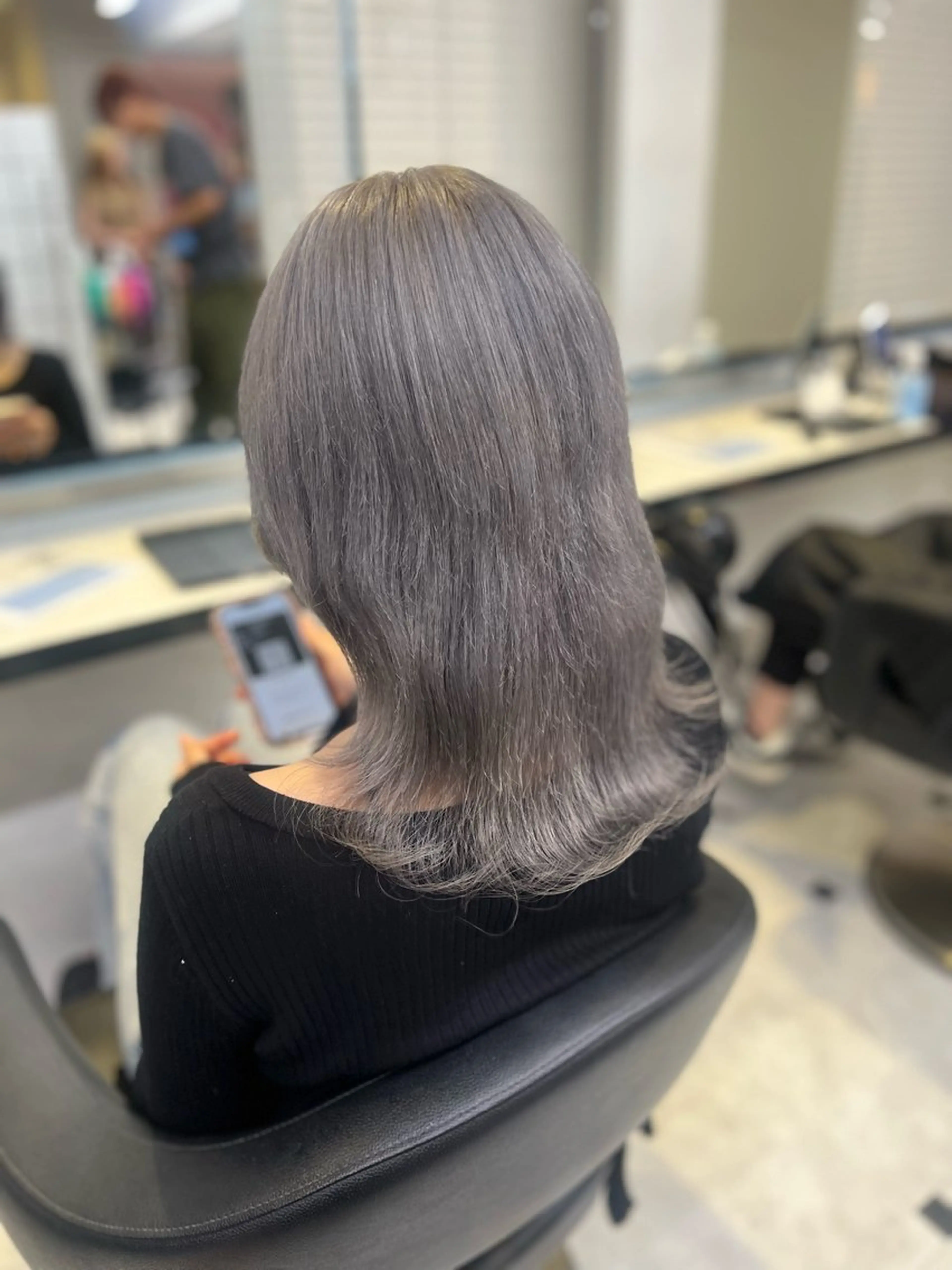 ミディアム カラー ヘアアレンジ ヘアカラー トリートメント ヘッドスパ ヘアセット 💕ブリーチカラー☁ 髪質改善💖サワのヘアスタイル
