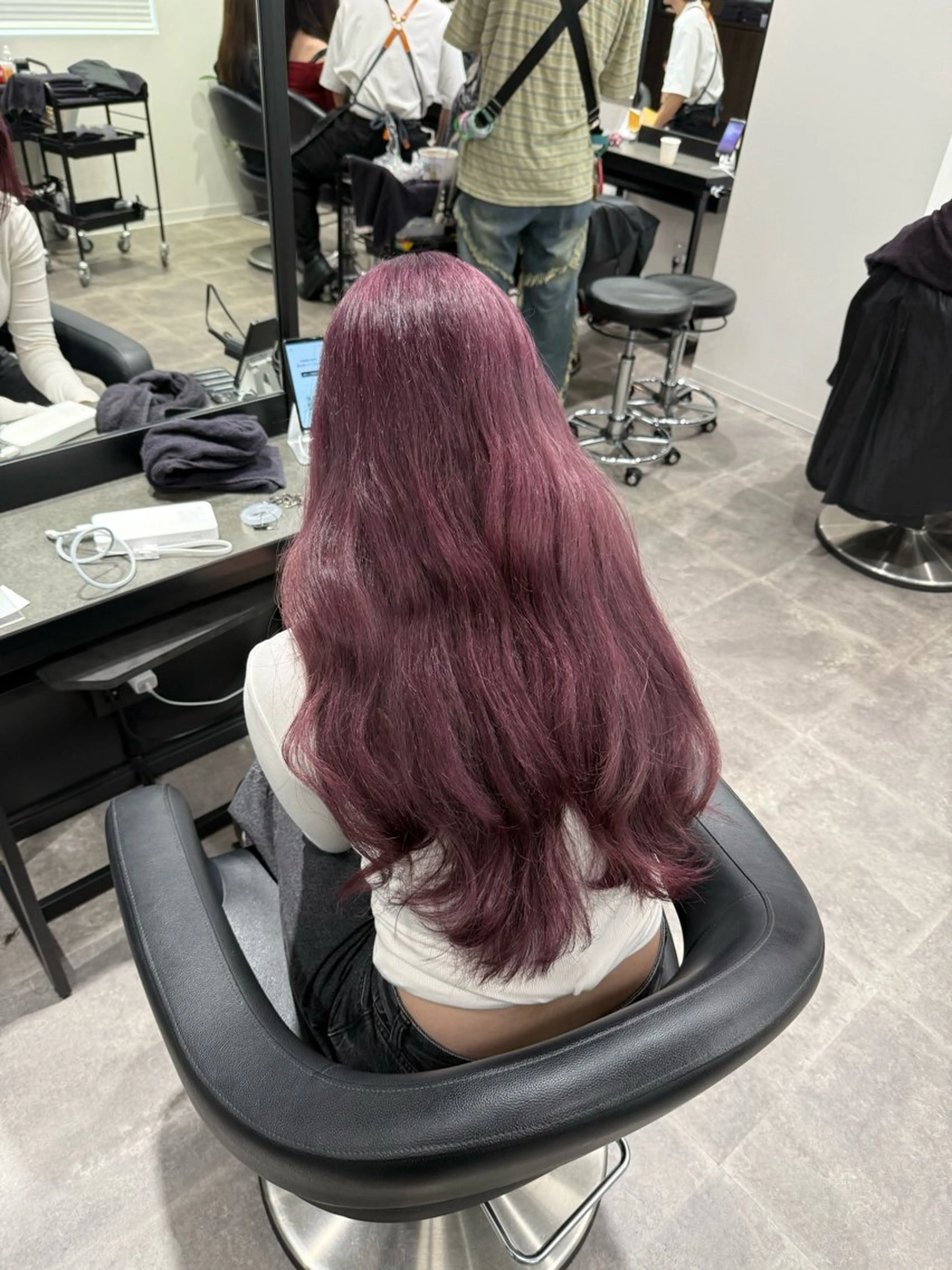 ロング カラー ヘアアレンジ ヘアカラー トリートメント ヘッドスパ 💗暖色特化ピンク/ 赤髪💗HARUNAのヘアスタイル
