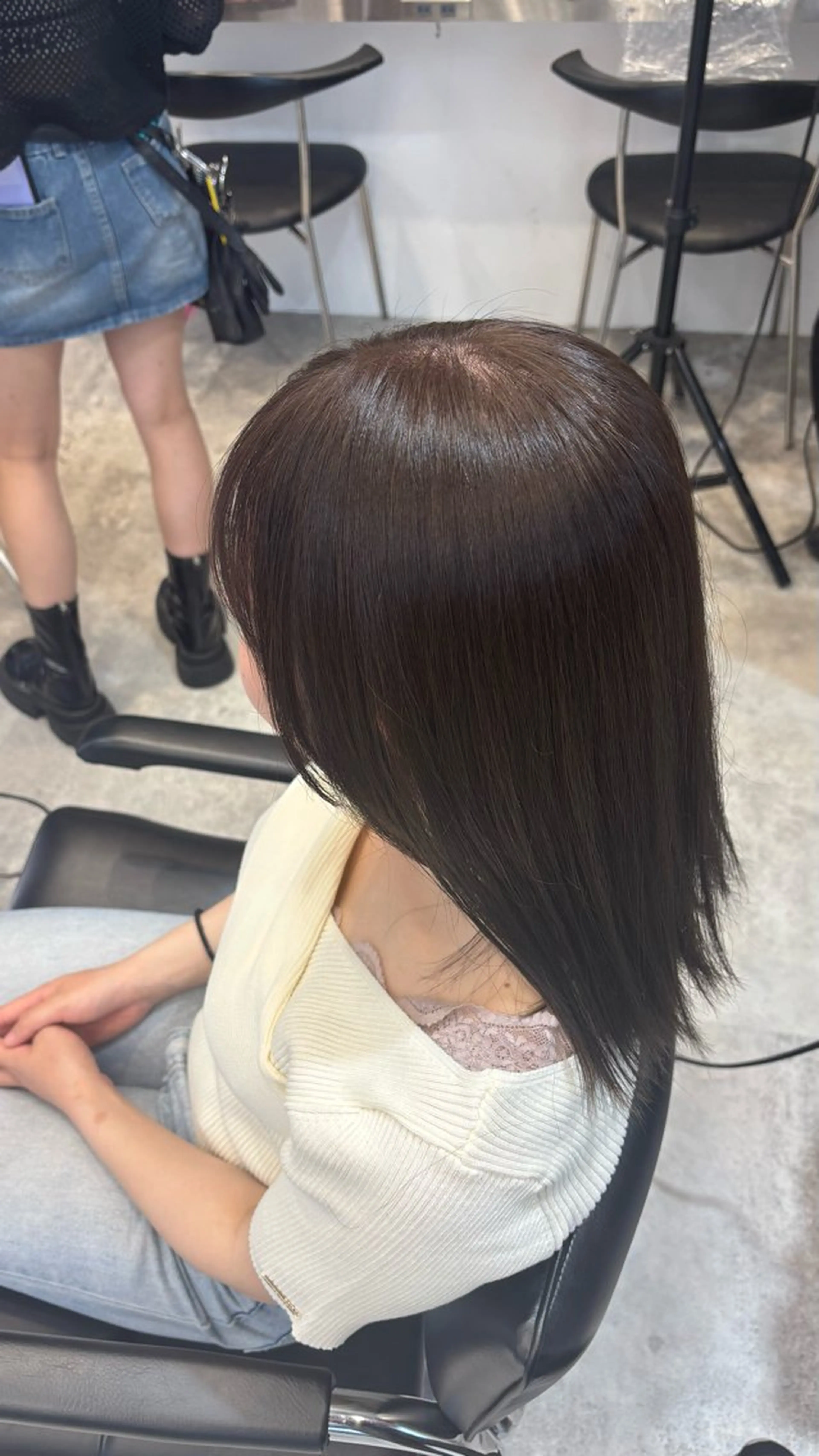 セミロング カラー ブラウンカラー ヘアカラー トリートメント 高橋 晴のヘアスタイル