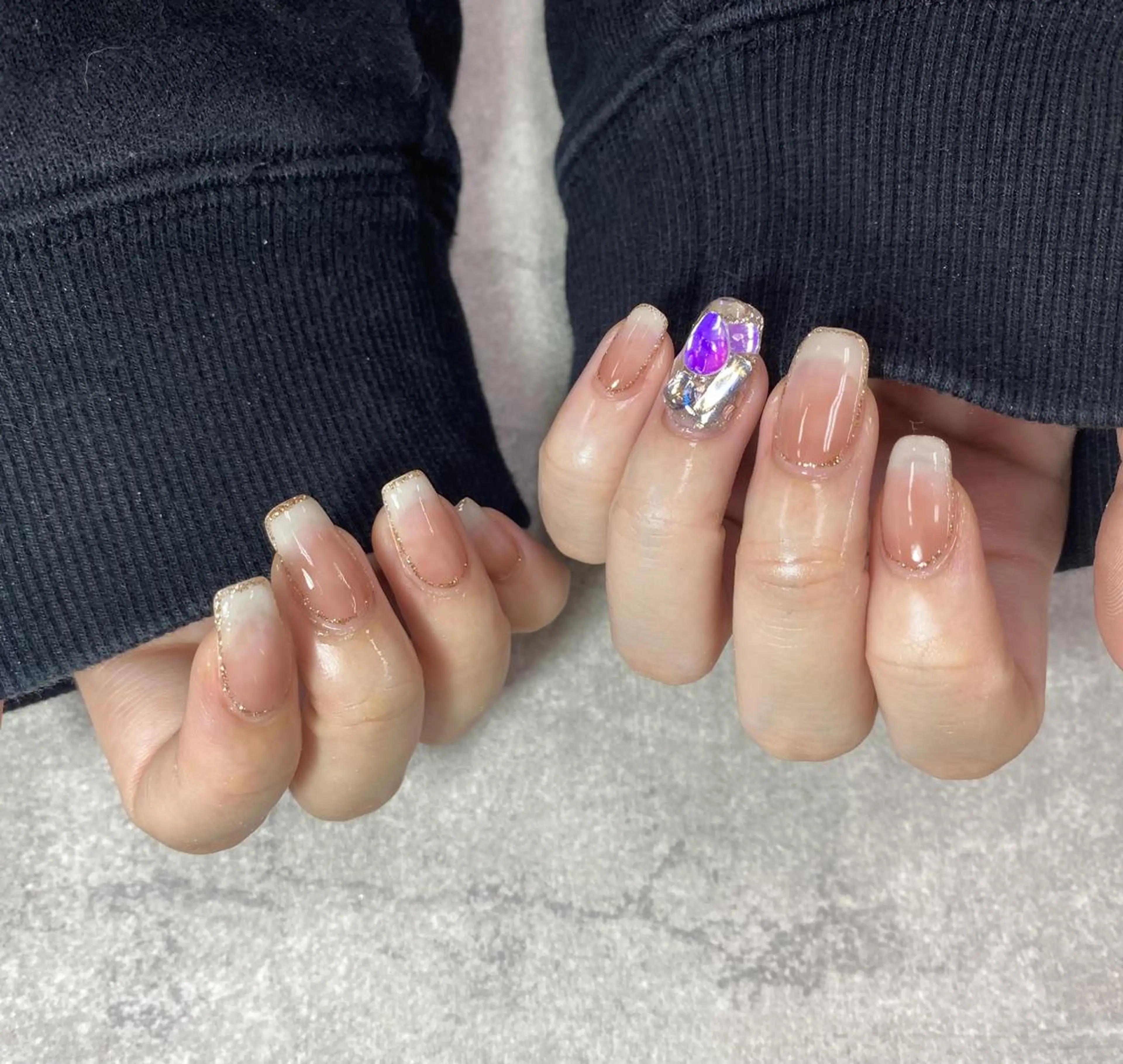 ネイル フットネイル フレンチネイル ジェルネイル ガラスフレンチ グラデーション ハンドネイル ハンドケア FASTNAIL PLUS 新宿店のネイルデザイン