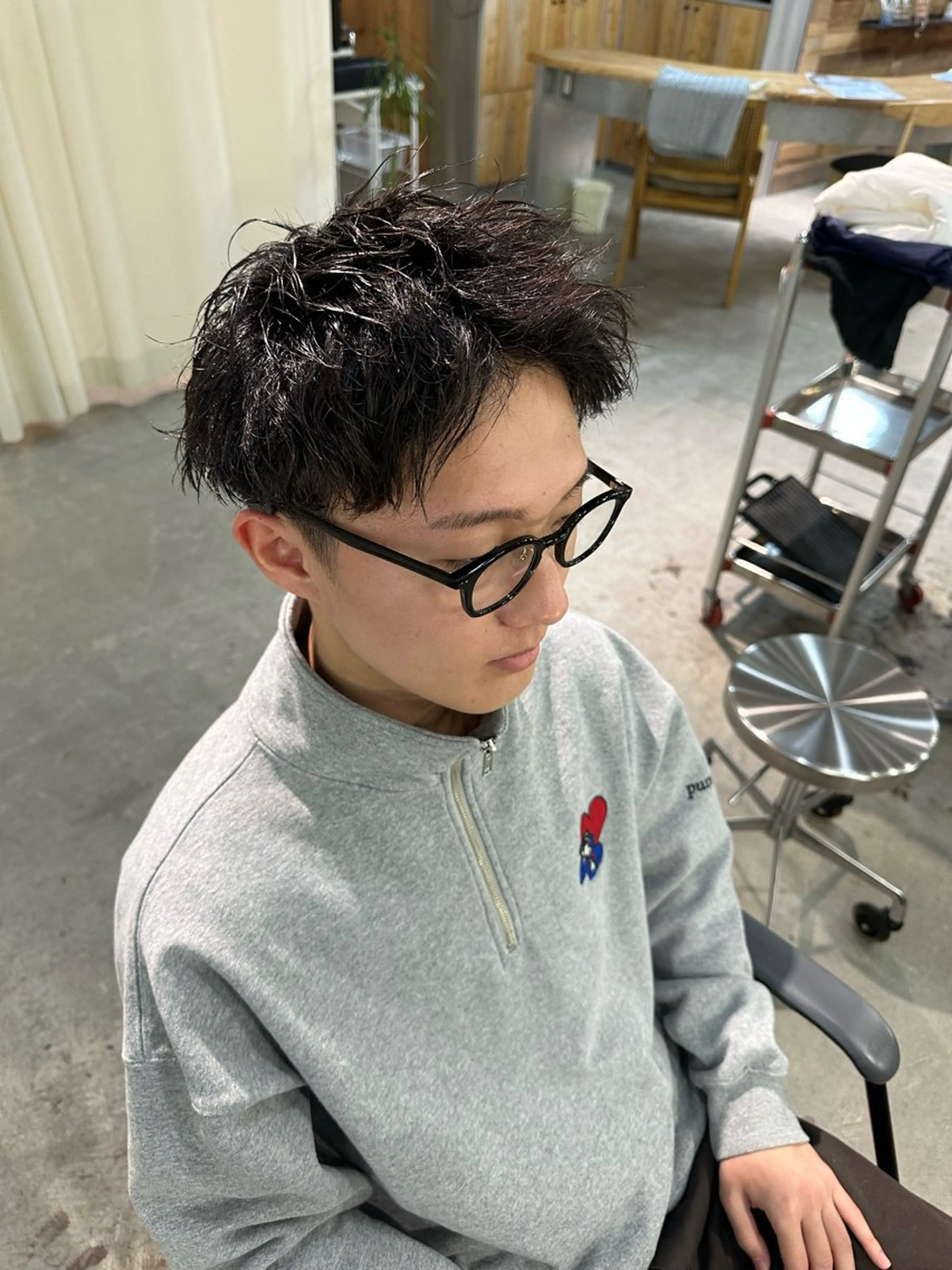 ショート パーマ メンズ メンズパーマ スパイキーショート ショートヘア カット パーマ 溜 一太のヘアスタイル