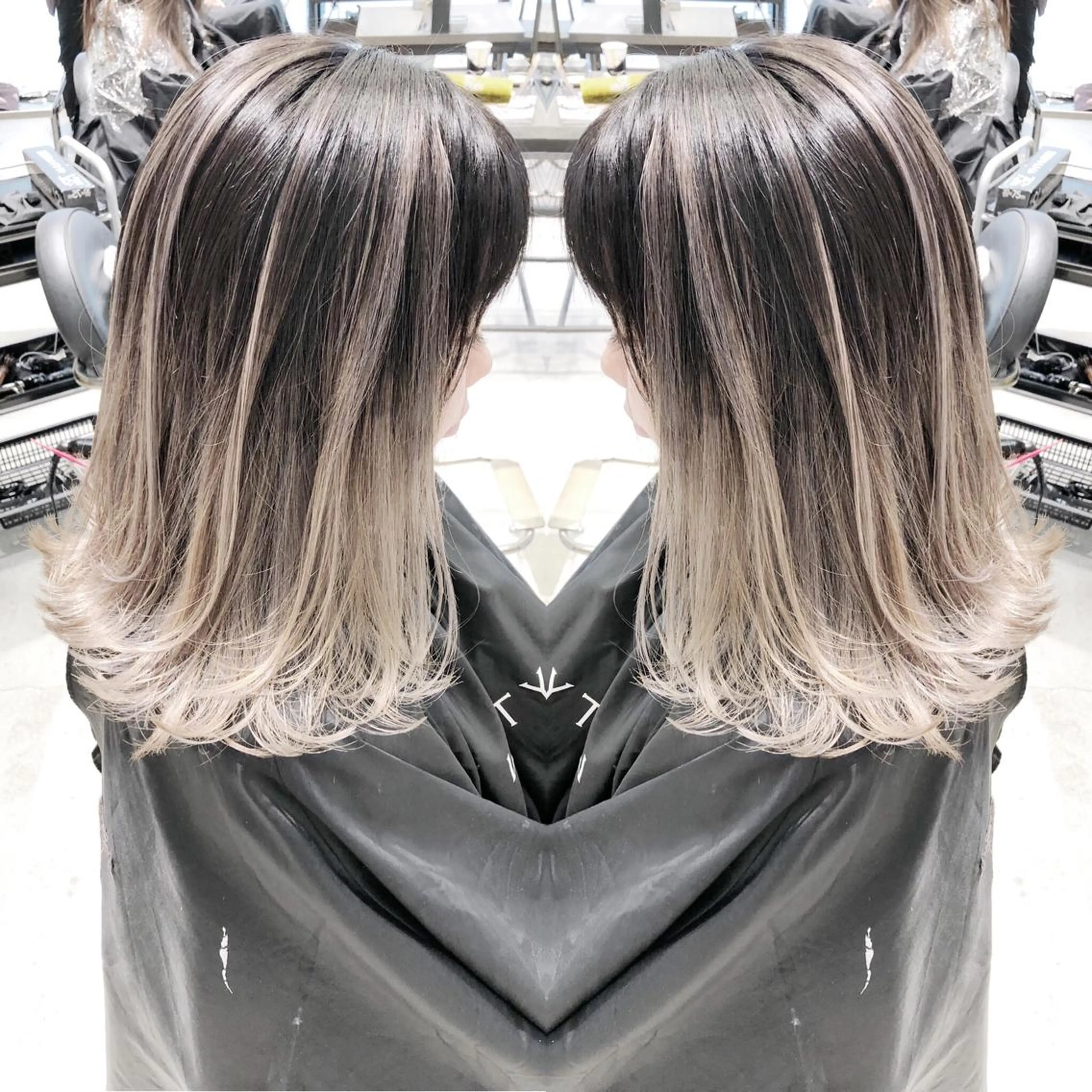 ミディアム カラー バレイヤージュ ベージュカラー ミルクティーベージュ レイヤーカット OTAKU HAIR STUDIO所属・shin✨今月注目✨ スタイリスト（急募）のヘアスタイル