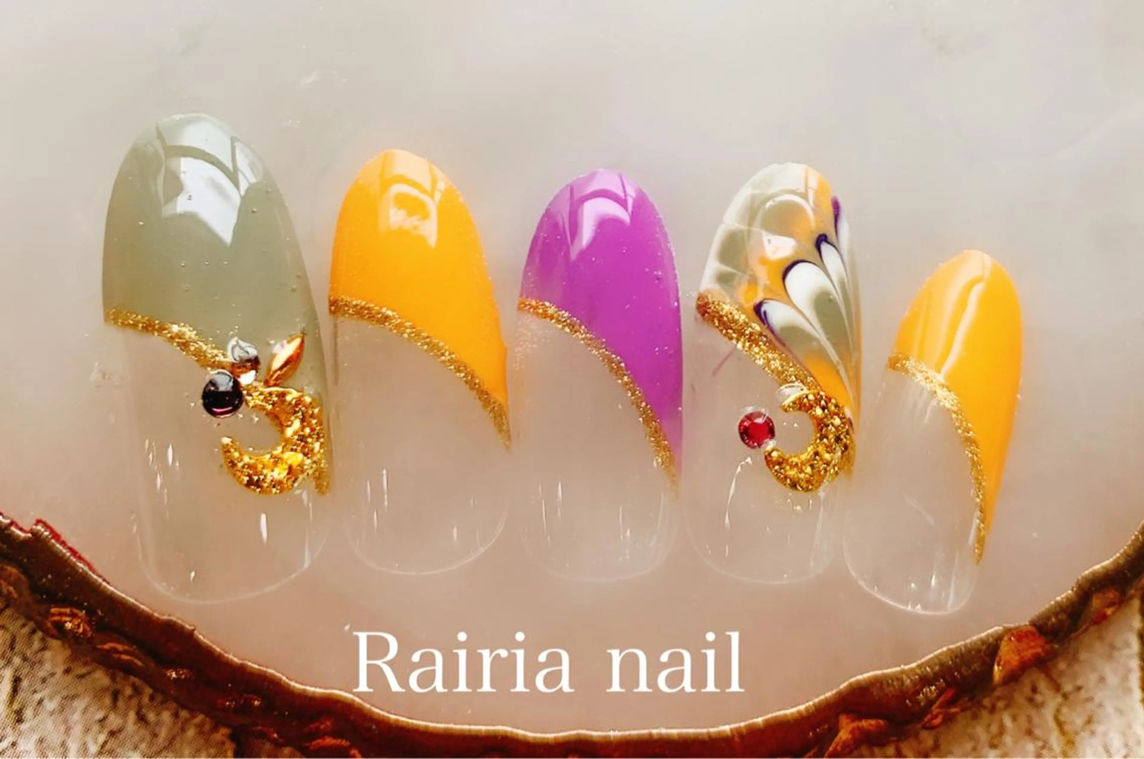 ネイル アートネイル べっ甲ネイル カジュアル フットネイル フレンチネイル Rairia nail本八幡店のネイルデザイン