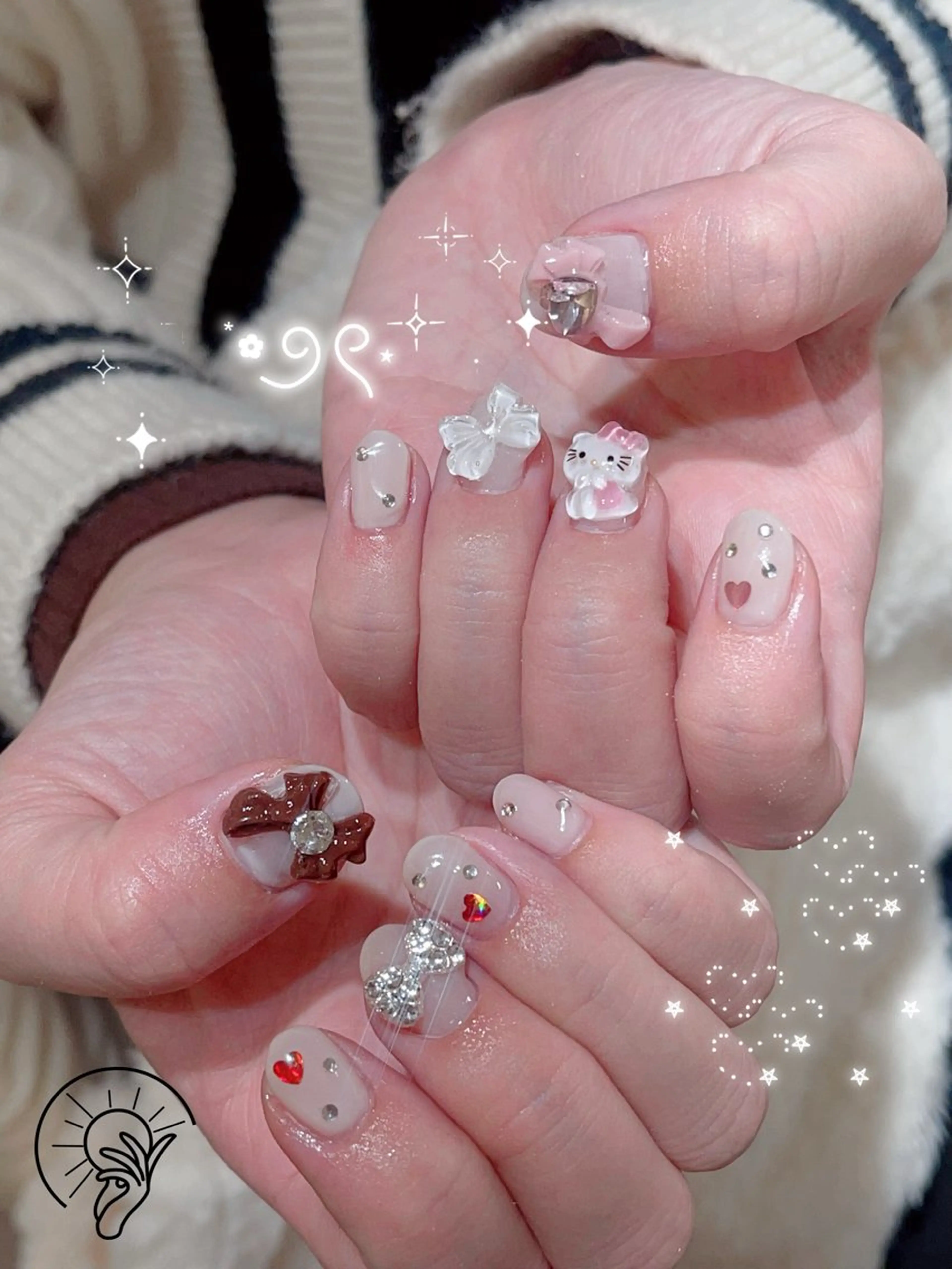 ネイル 長さ出し フレンチネイル 韓国ネイル マグネットネイル マグネットフレンチ ハンドネイル Sun Nail 池袋のエステ・リラクイメージ