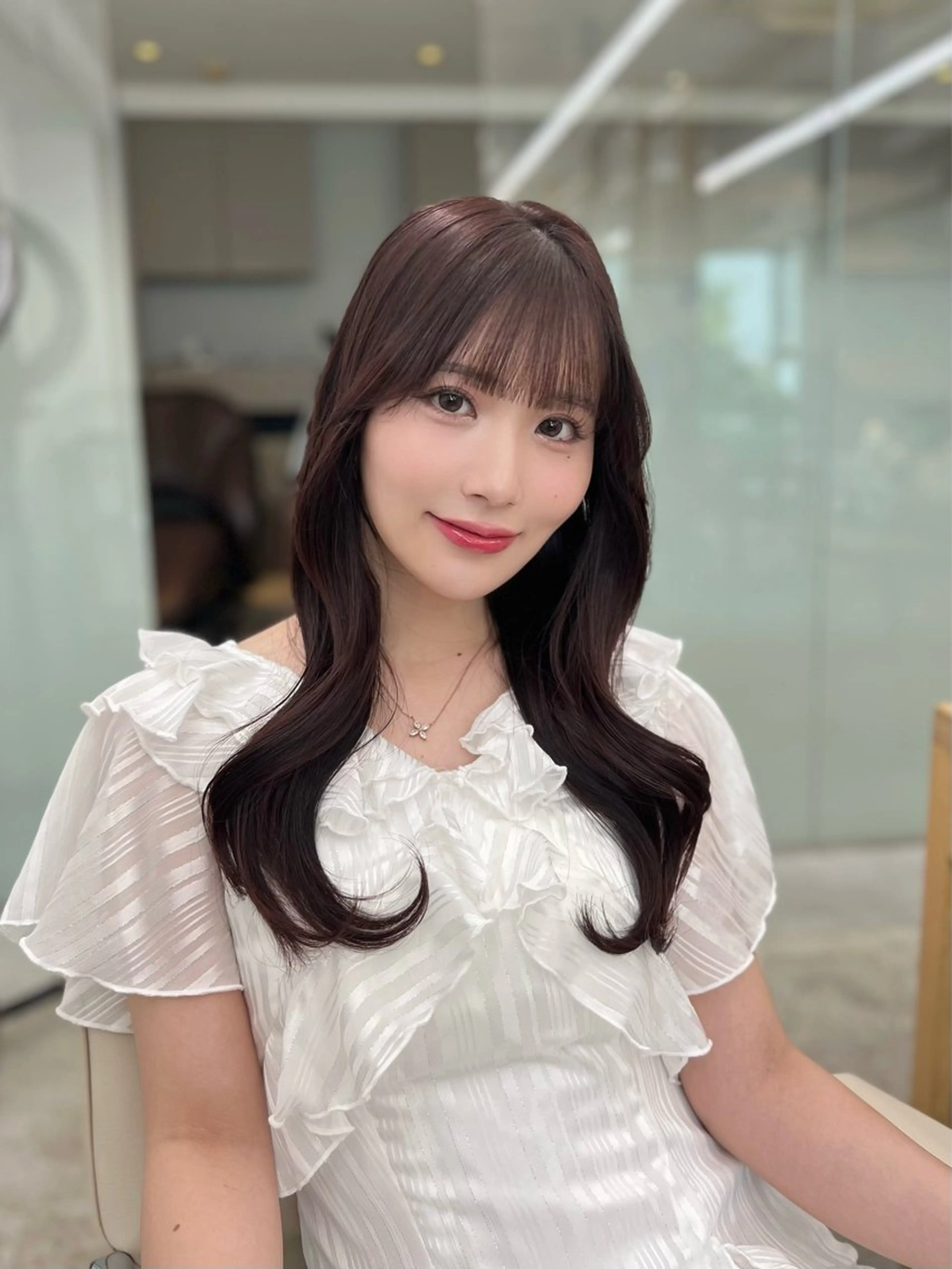ロング カラー グレージュ ピンクカラー くびれヘア レイヤーカット カット ヘアカラー トリートメント レイヤー/髪質改善 DAISUKEのヘアスタイル