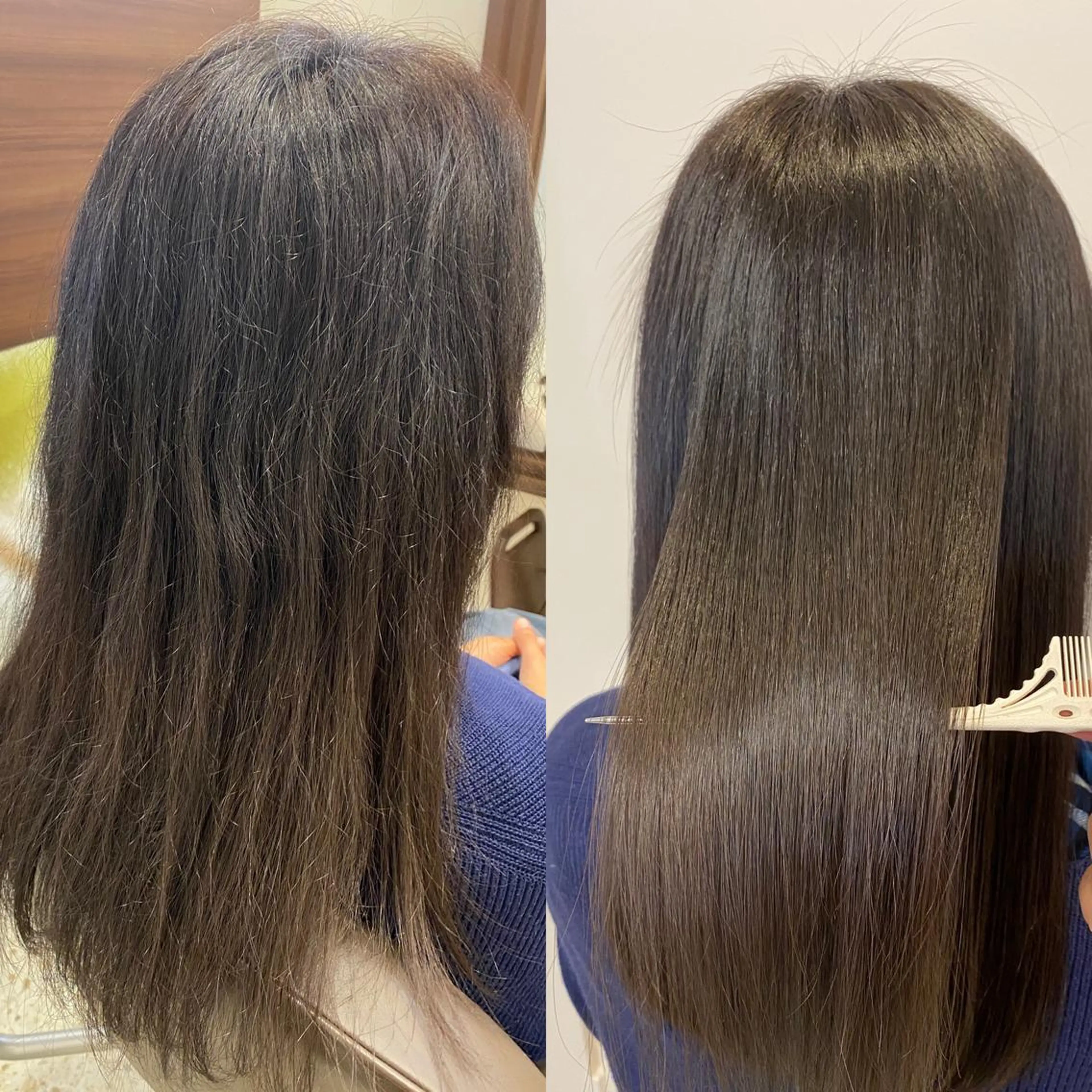 セミロング カラー アクアカラー 髪質改善 トリートメント 藤原 克宏のヘアスタイル