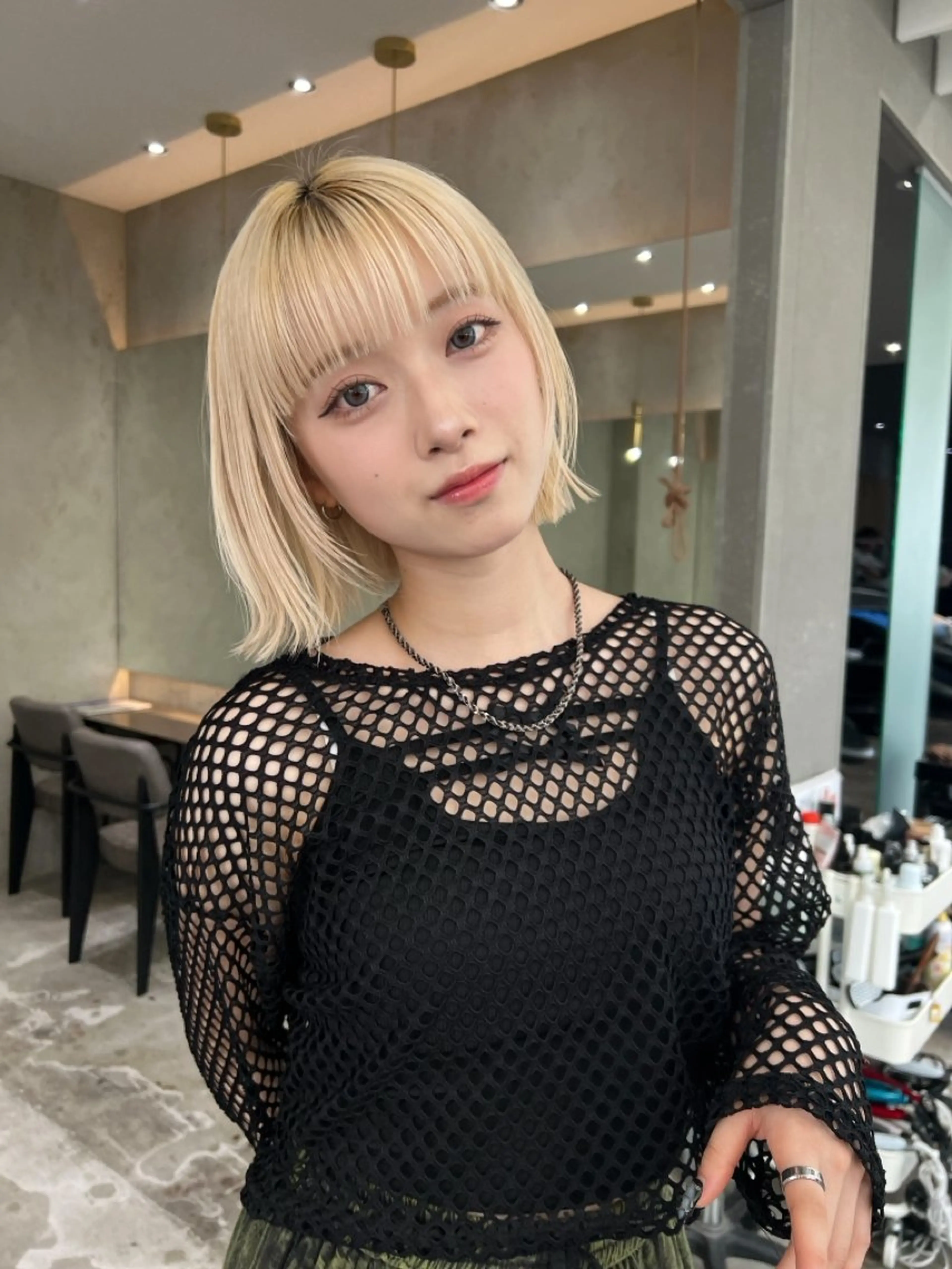 ミディアム カラー 髪質改善 山口蒼太のヘアスタイル