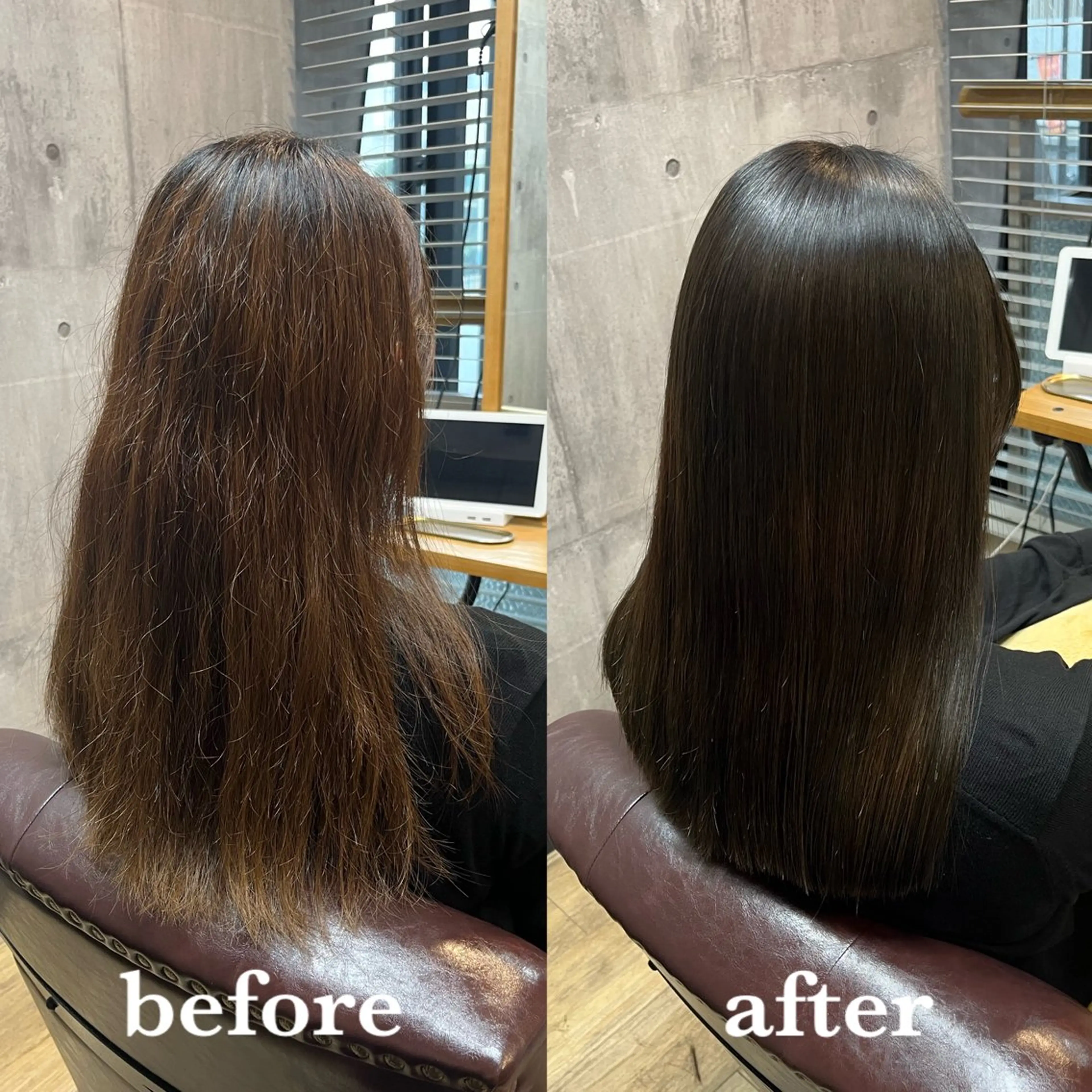 セミロング カット ヘアカラー 縮毛矯正 トリートメント 艶髪🌈ムラカミ サキのヘアスタイル