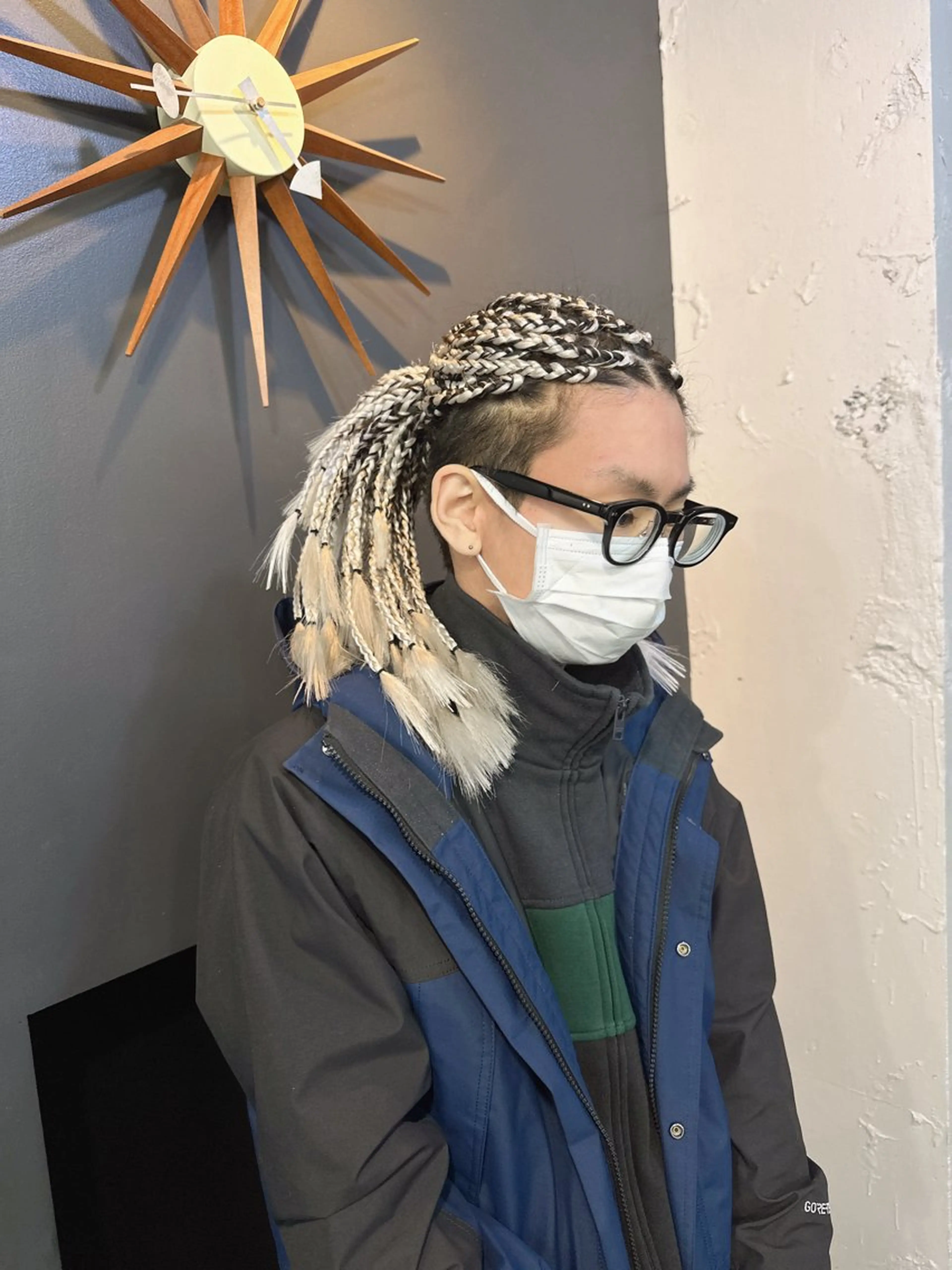 ロング カラー ヘアアレンジ メンズ 成人式 編み込みエクステ 黒髪 エクステ haco+所属・🌈派手髪エクステ ブレイズ🌈ひろとのヘアスタイル