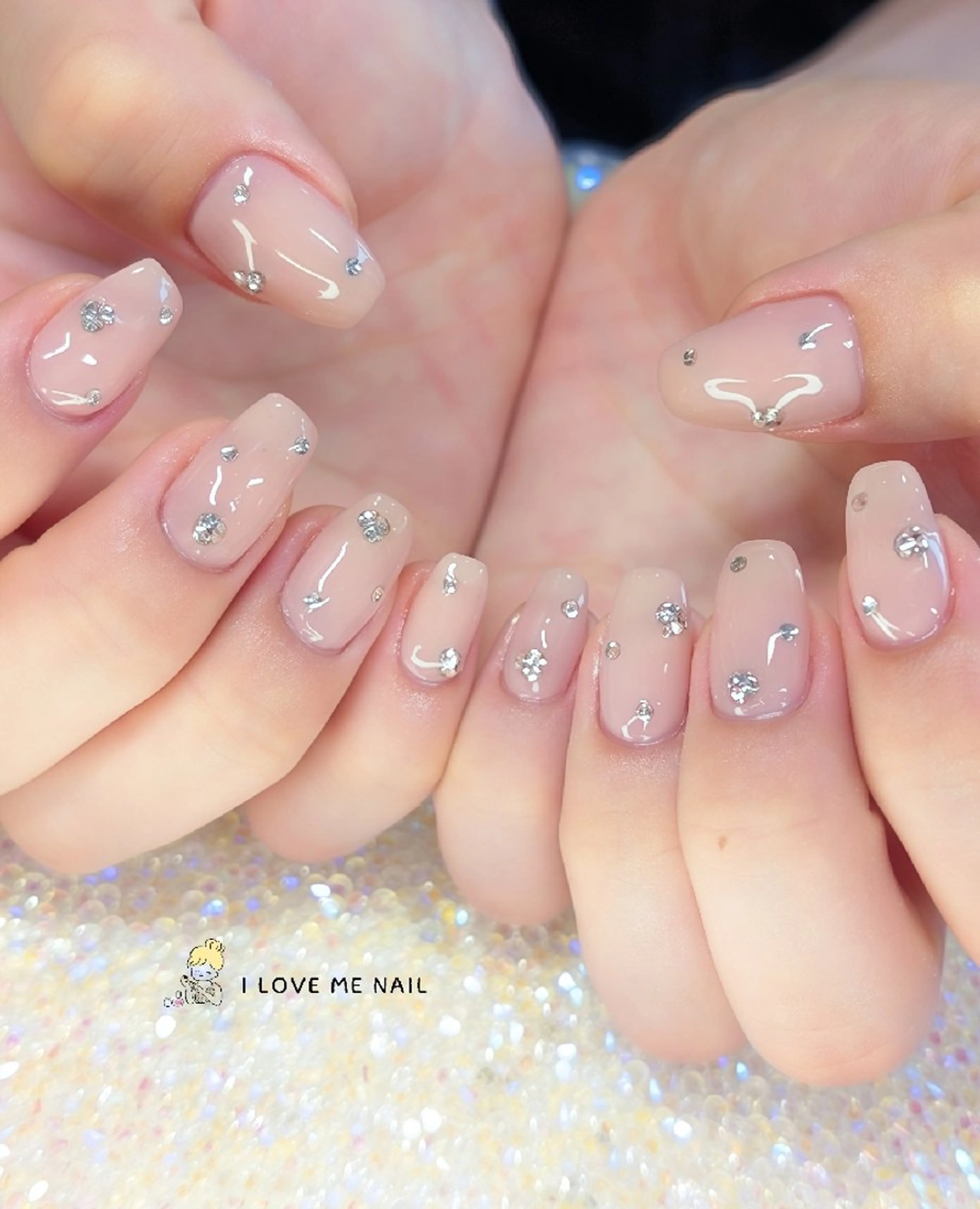 ネイル 長さ出し ハート 韓国ネイル マグネットネイル ニュアンスネイル ハンドネイル I LOVE ME NAIL.｡.:*♡のネイルデザイン