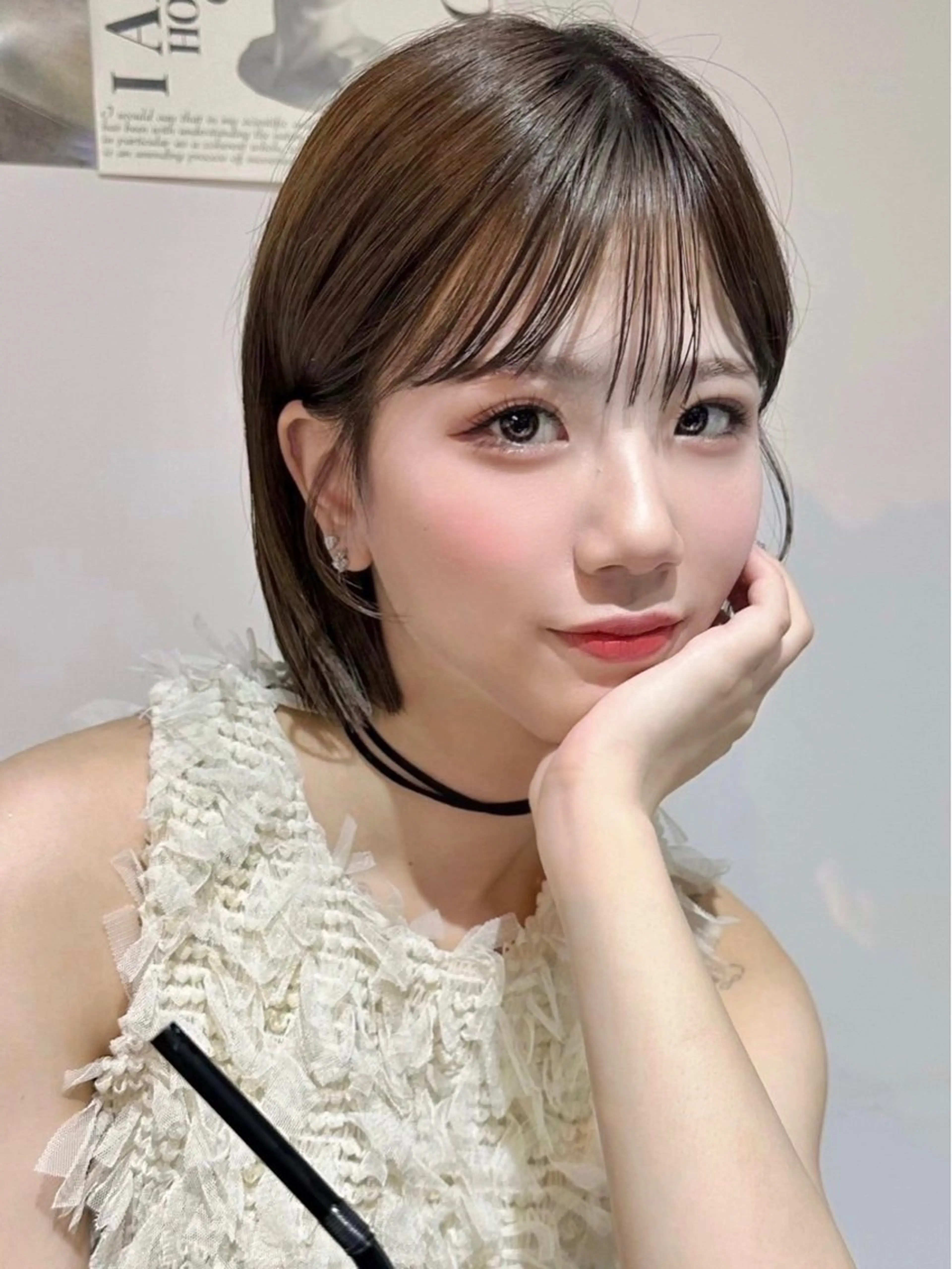 ショート カラー カット ヘアカラー トリートメント かえ🩶韓国ボブ🎀 透明感カラー🥣のヘアスタイル