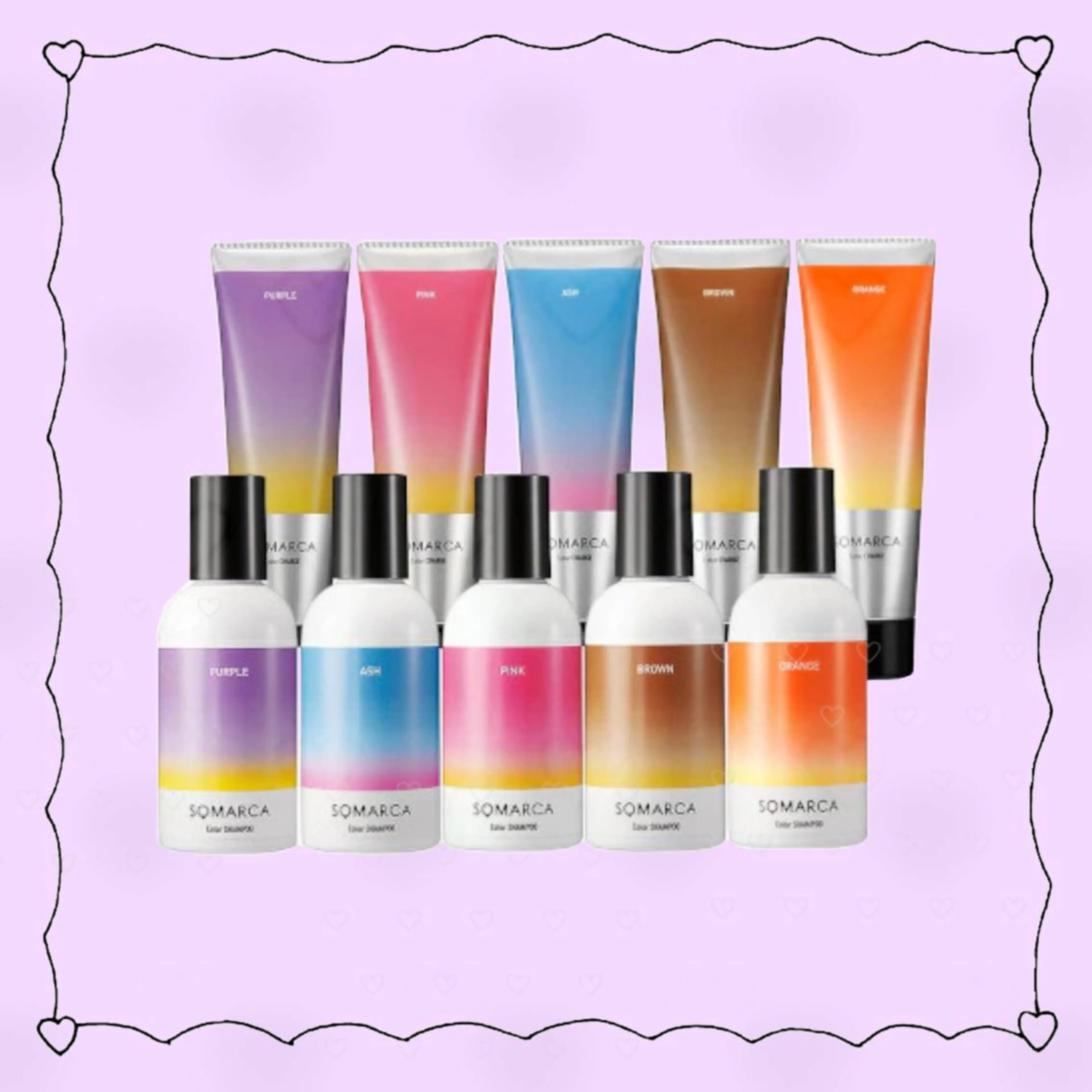 カラー ブルーカラー オレンジ ピンクカラー 🦄ブリーチ💜エク ステ💜MIU🦄のヘアスタイル