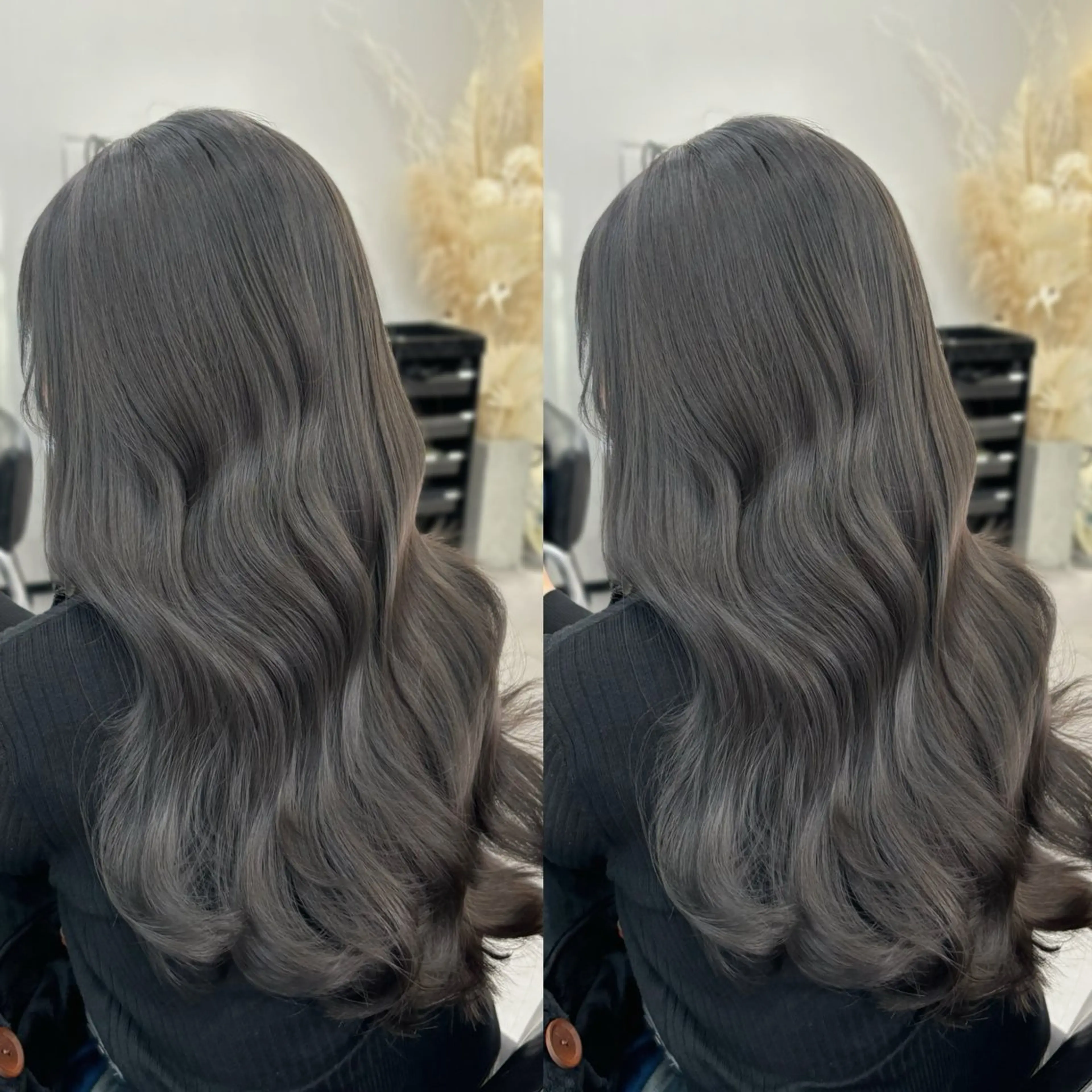 ロング カラー ヘアカラー トリートメント 髪質改善/赤み消し ブリーチなし心斎橋のヘアスタイル
