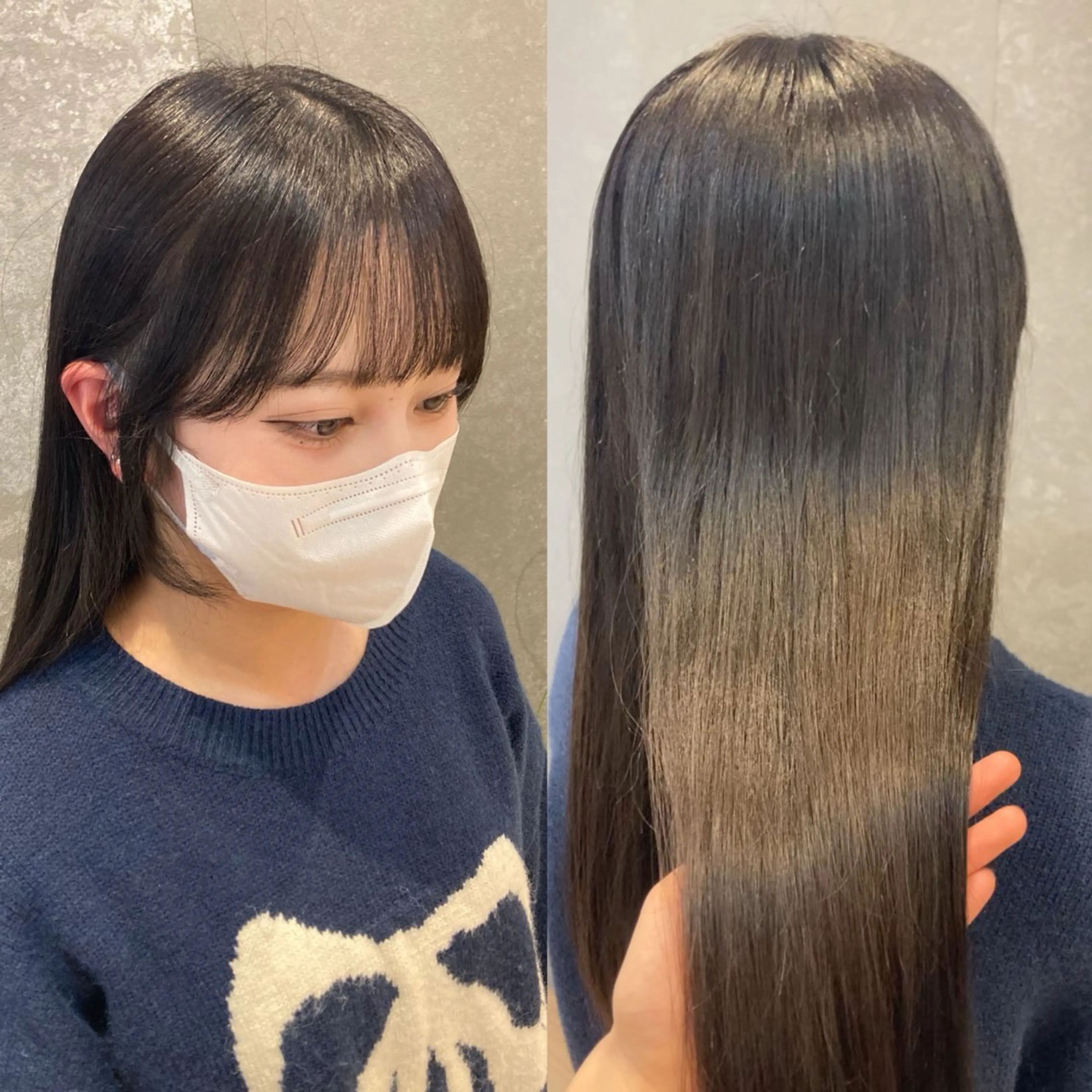 ロング カラー ブラウンカラー ダークブラウン 顔周りカット schon所属・み うのヘアスタイル