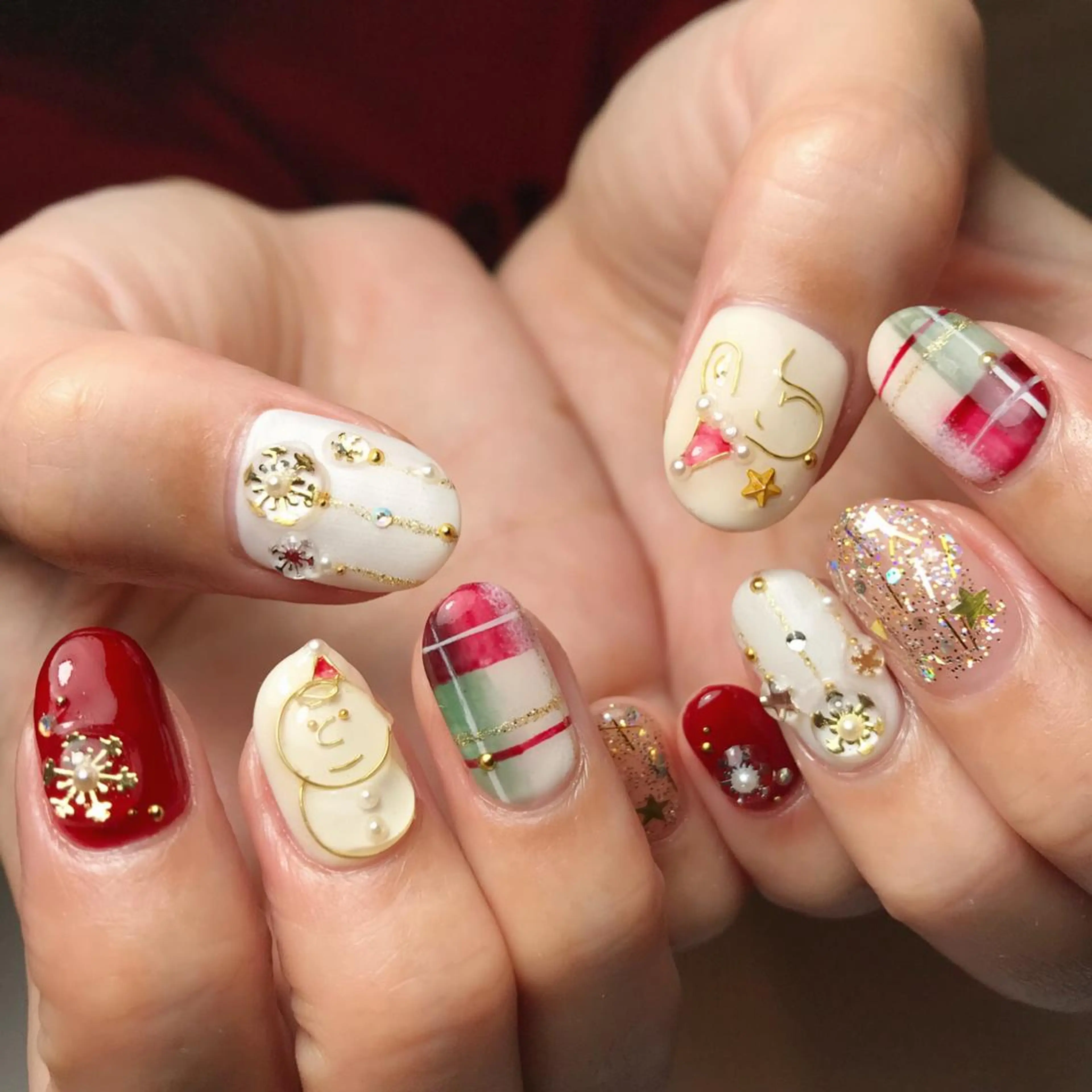 ネイル 冬ネイル クリスマス ハンドネイル Nakazawa Mayuのネイルデザイン