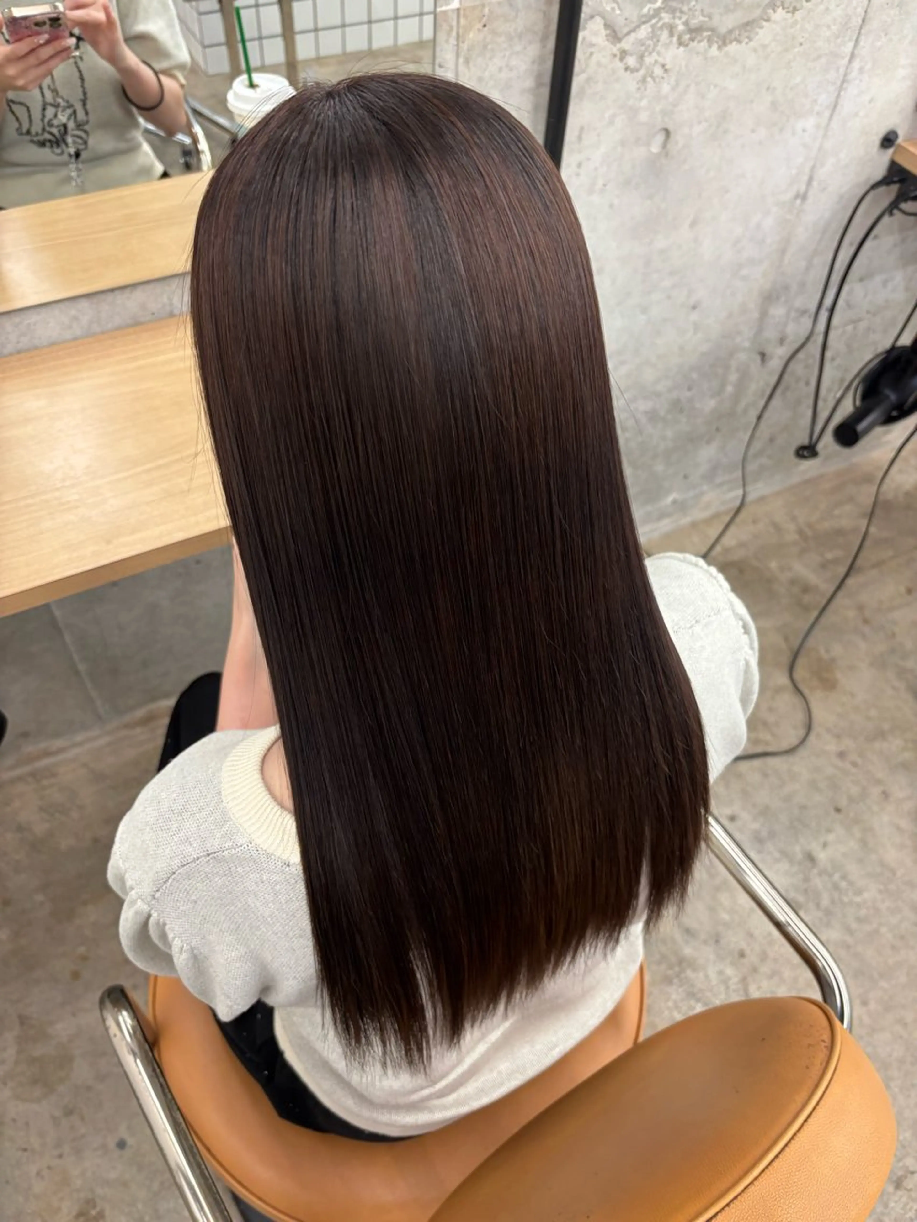ロング 髪質改善 韓国風ヘア 縮毛矯正 トリートメント ダメージレス艶カラー MISAKI🦋のヘアスタイル