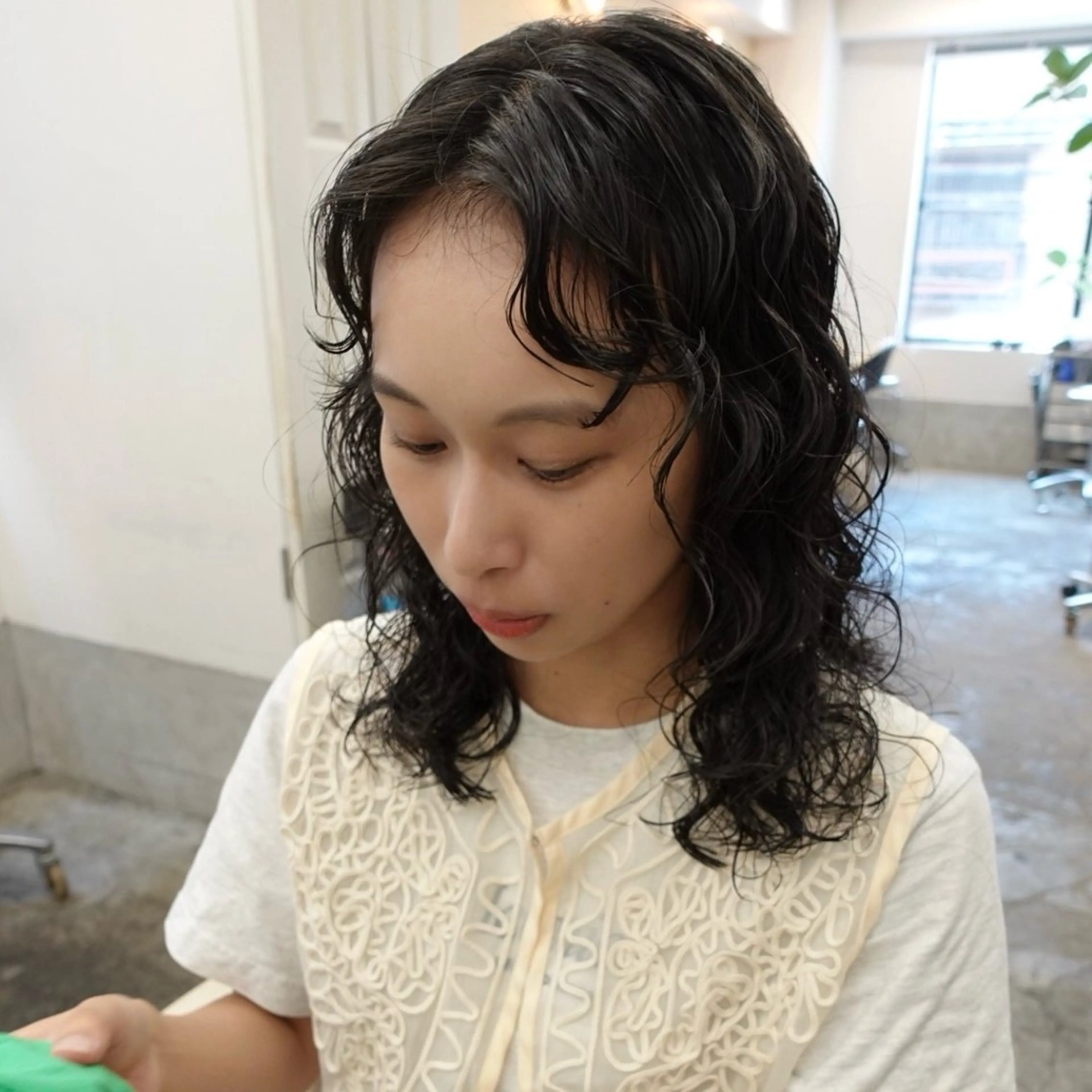 セミロング パーマ ヘアアレンジ セミロングパーマ カット パーマ 🌐サトウ リョウ🌐のヘアスタイル