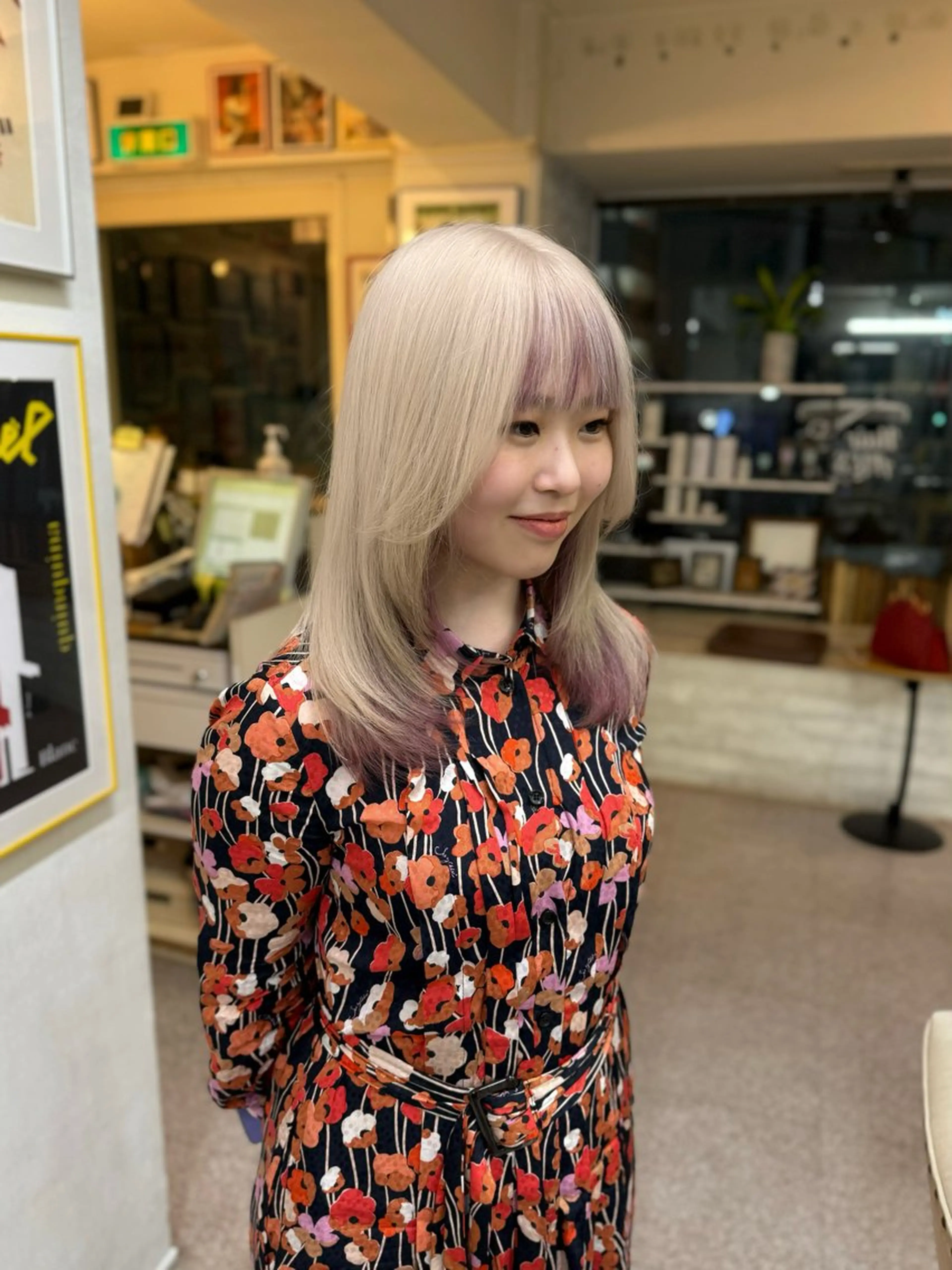 ミディアム カラー カット ヘアカラー トリートメント ウルフ/レイヤー エクステ/kokiのヘアスタイル