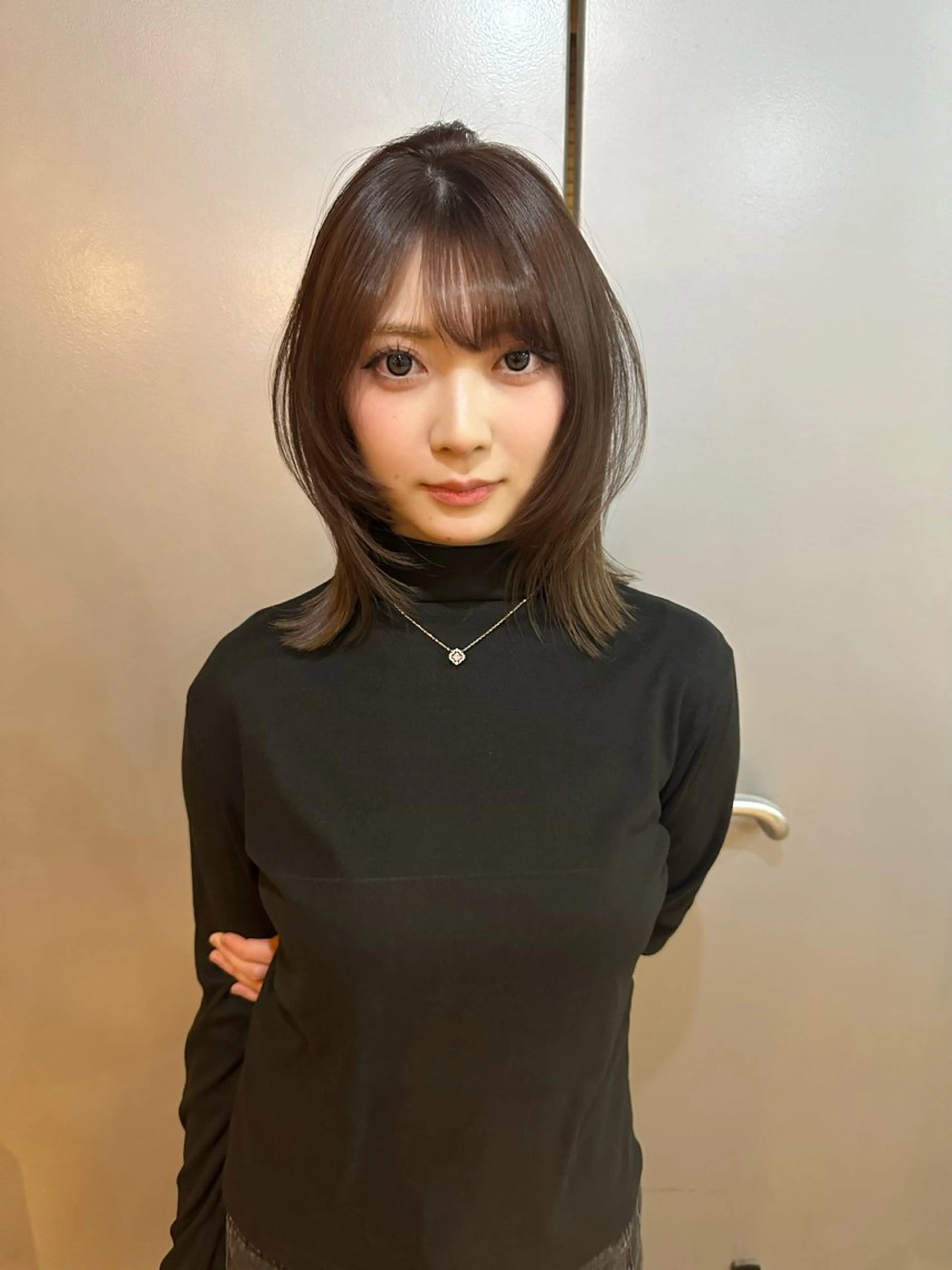 ミディアム ボブ 顔まわりレイヤー レイヤーカット 大原 正寛のヘアスタイル